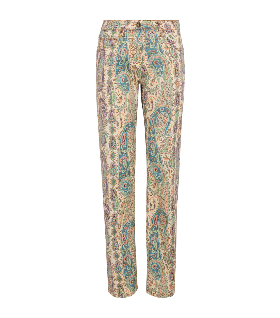 Paisley Wide-Leg Jeans