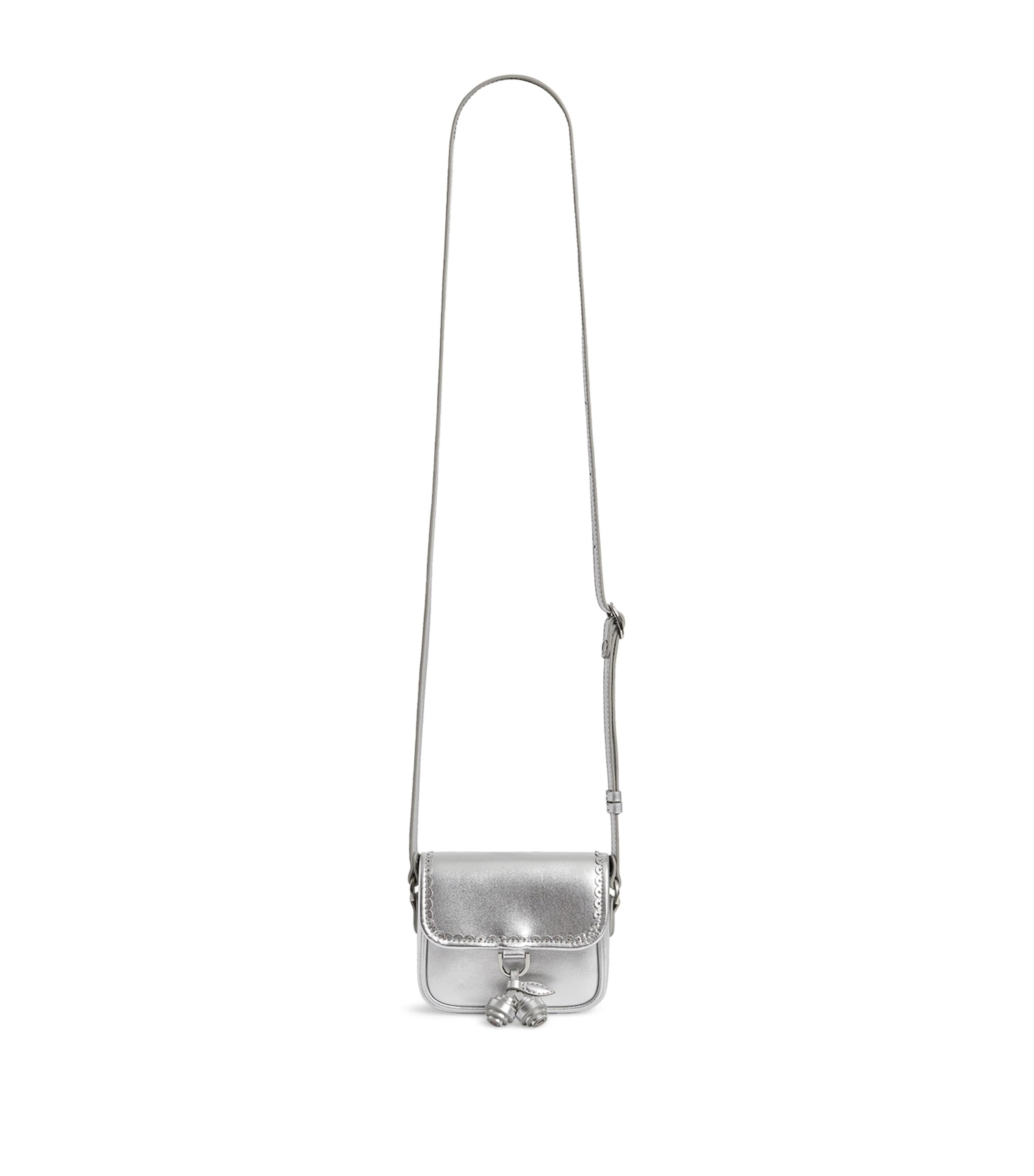 Bonpoint Metallic Leather Lani Shoulder Bag Argent