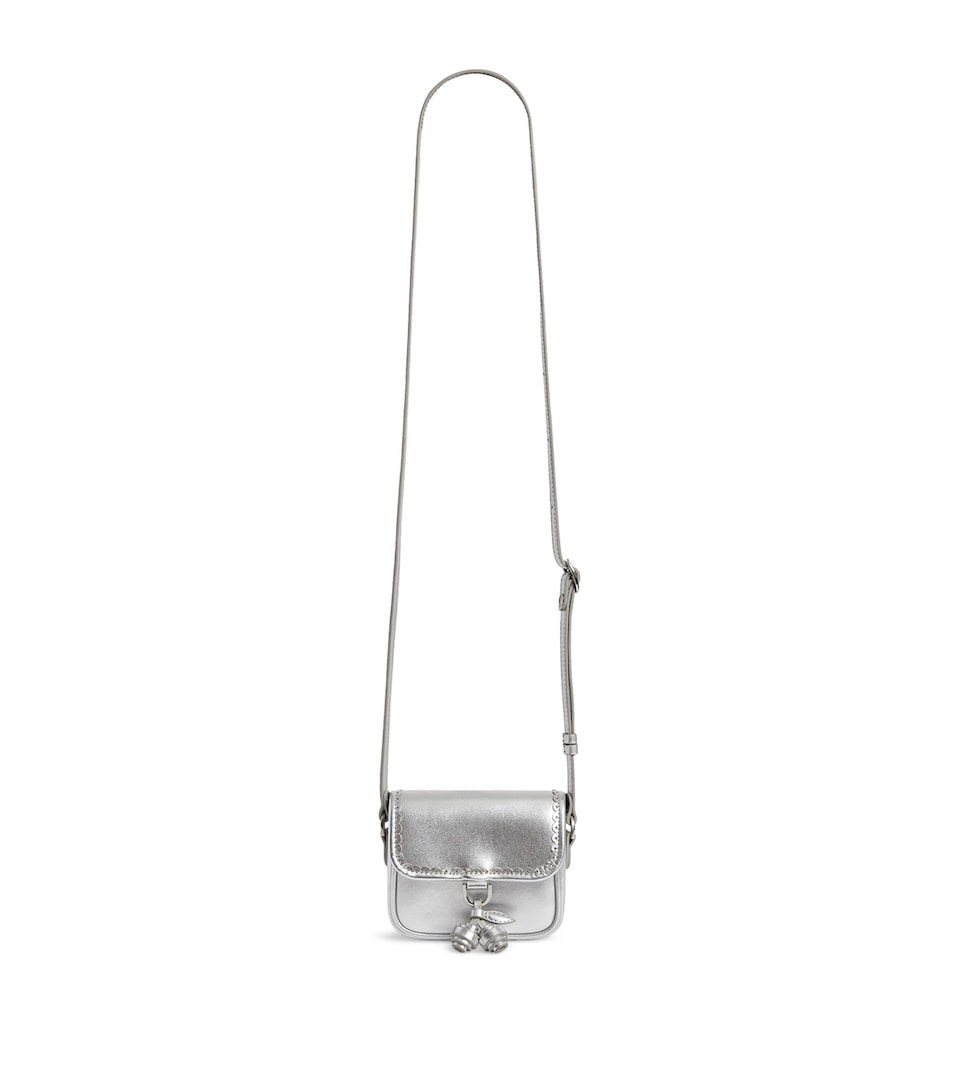 Bonpoint Metallic Leather Lani Shoulder Bag Argent