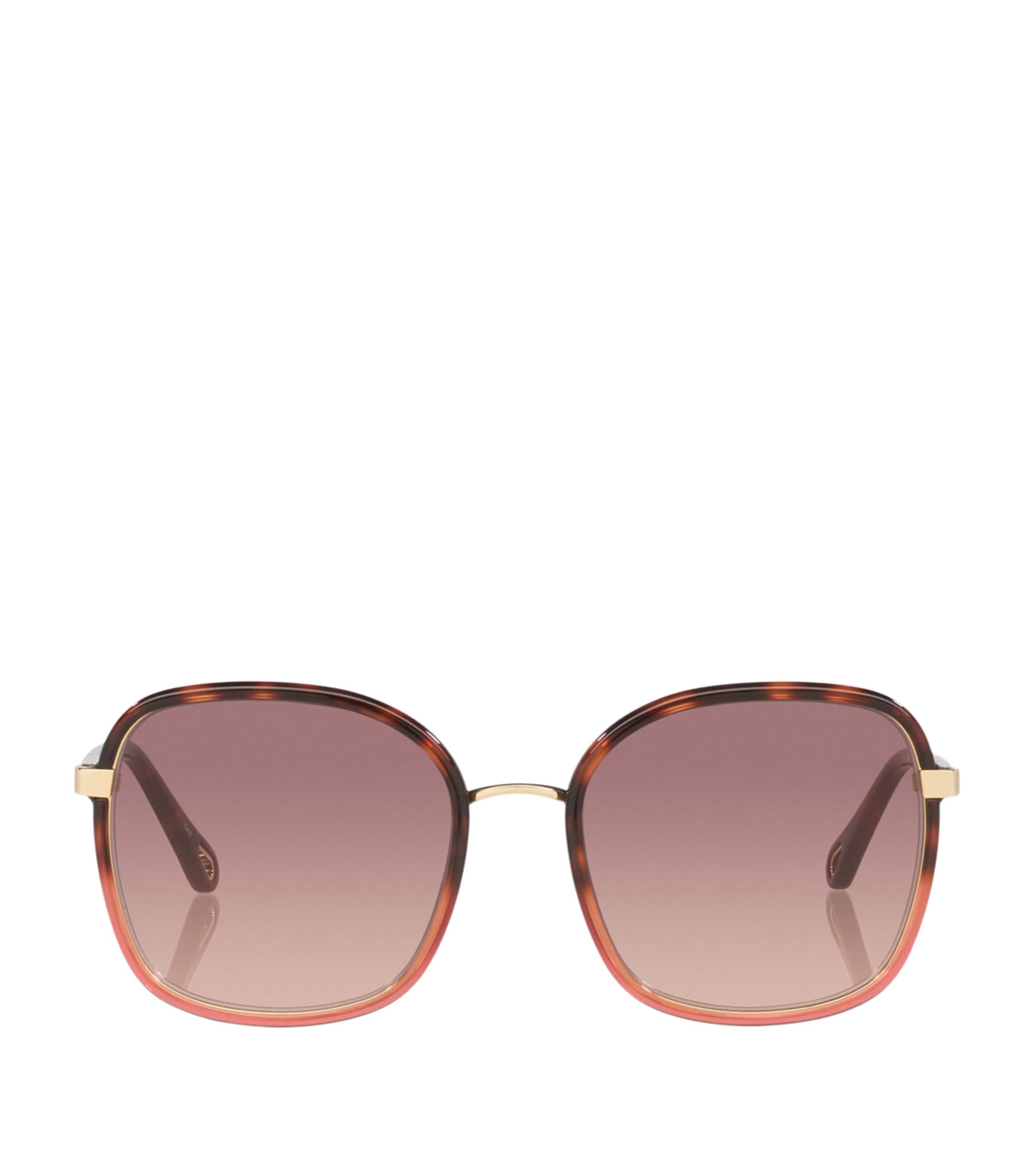 Chloé Injected Franky Square Sunglasses Brown