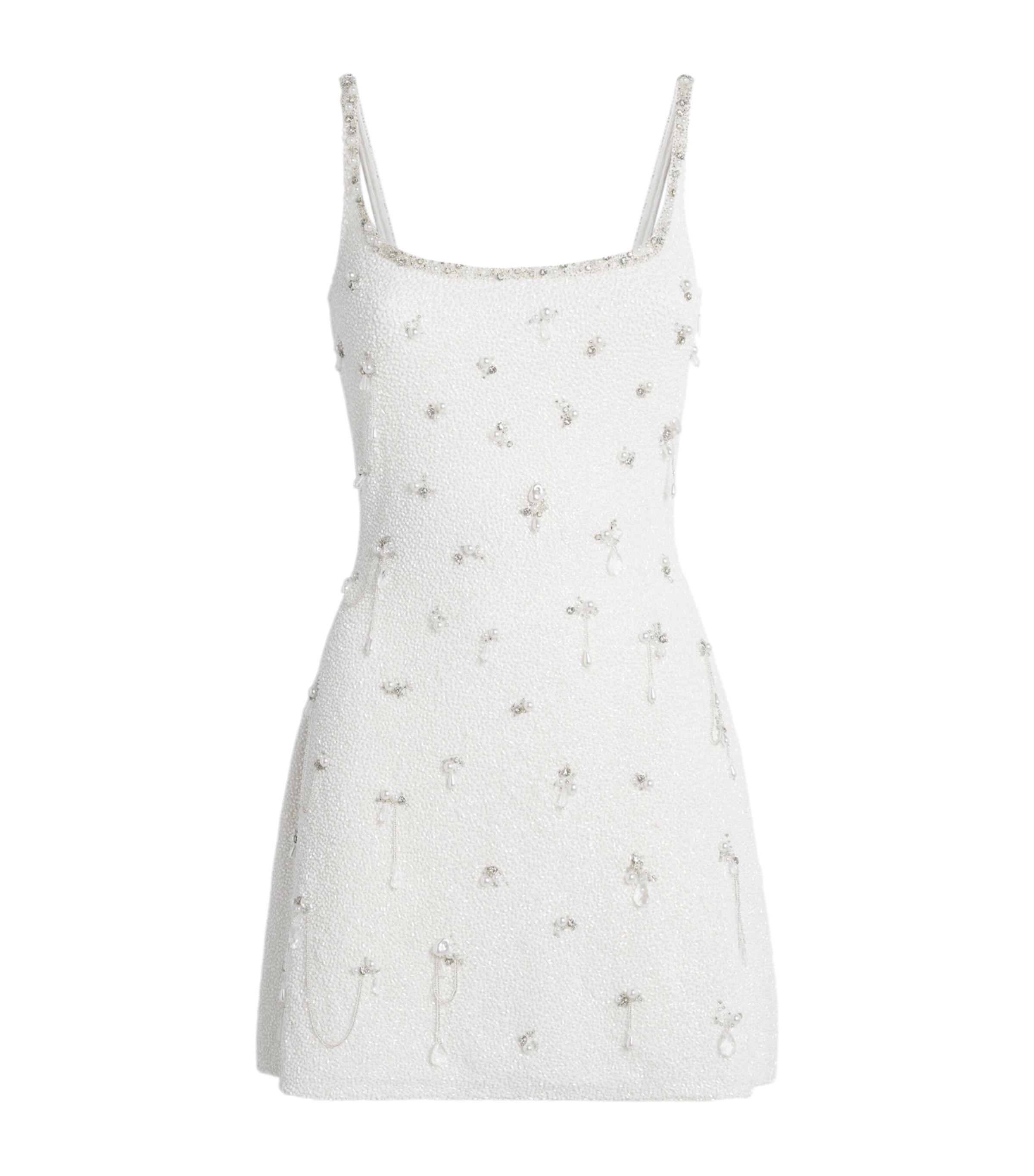 Clio Peppiatt Womens Embellished Droplet Mini Dress Ivory