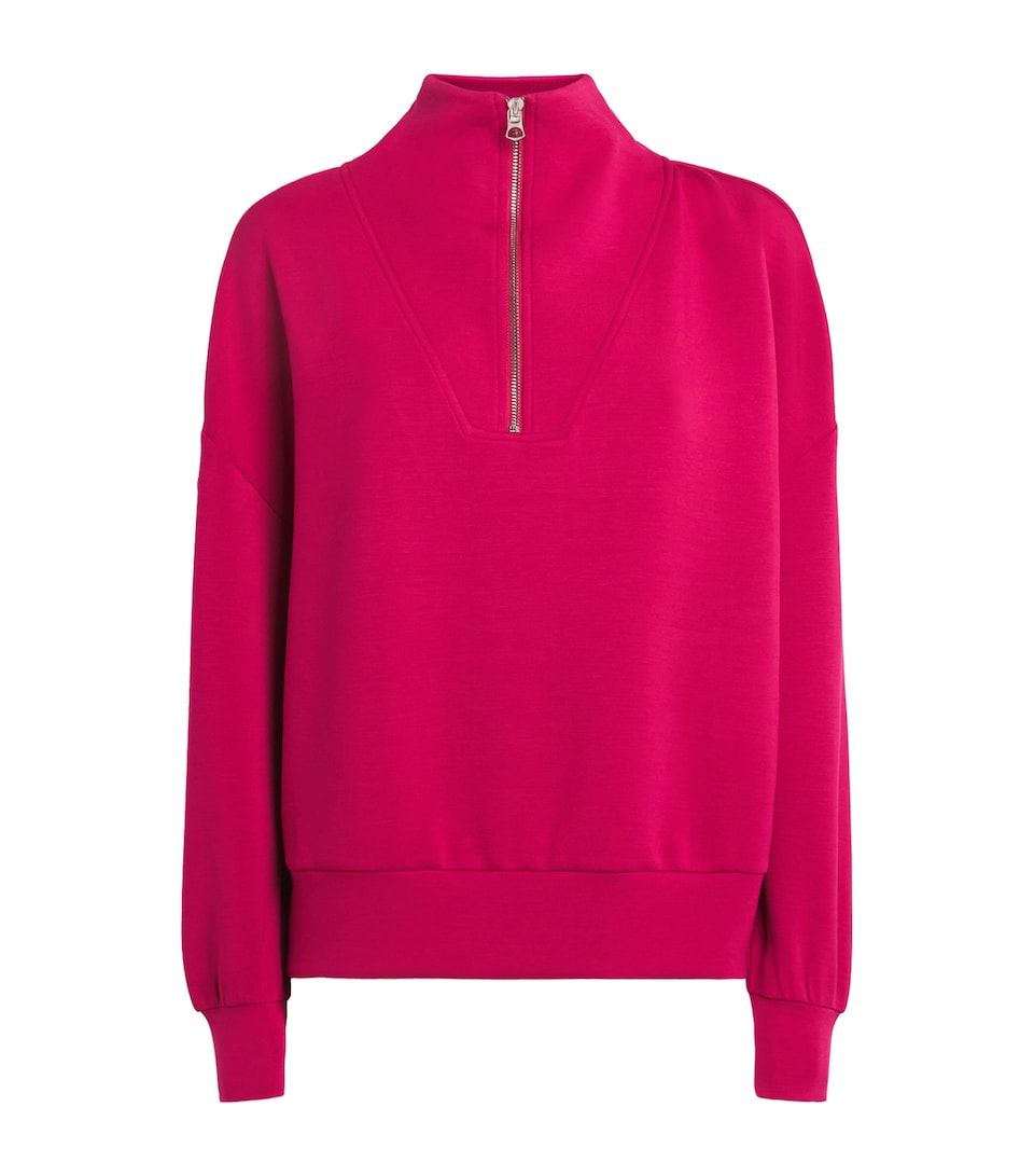 Varley Womens DoubleSoft Hawley Half-Zip Sweatshirt Rich Raspberry