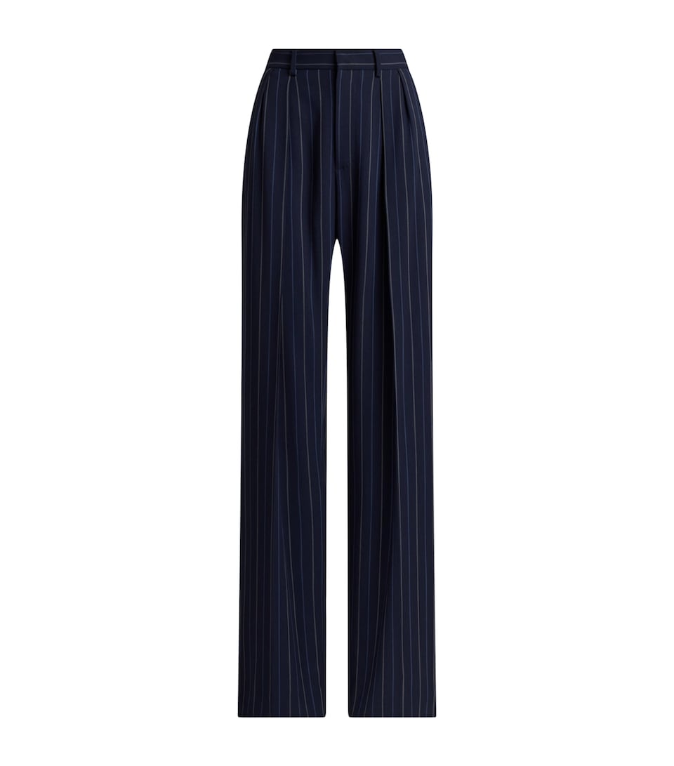 Wool Pinstripe Jody Wide-Leg Trousers