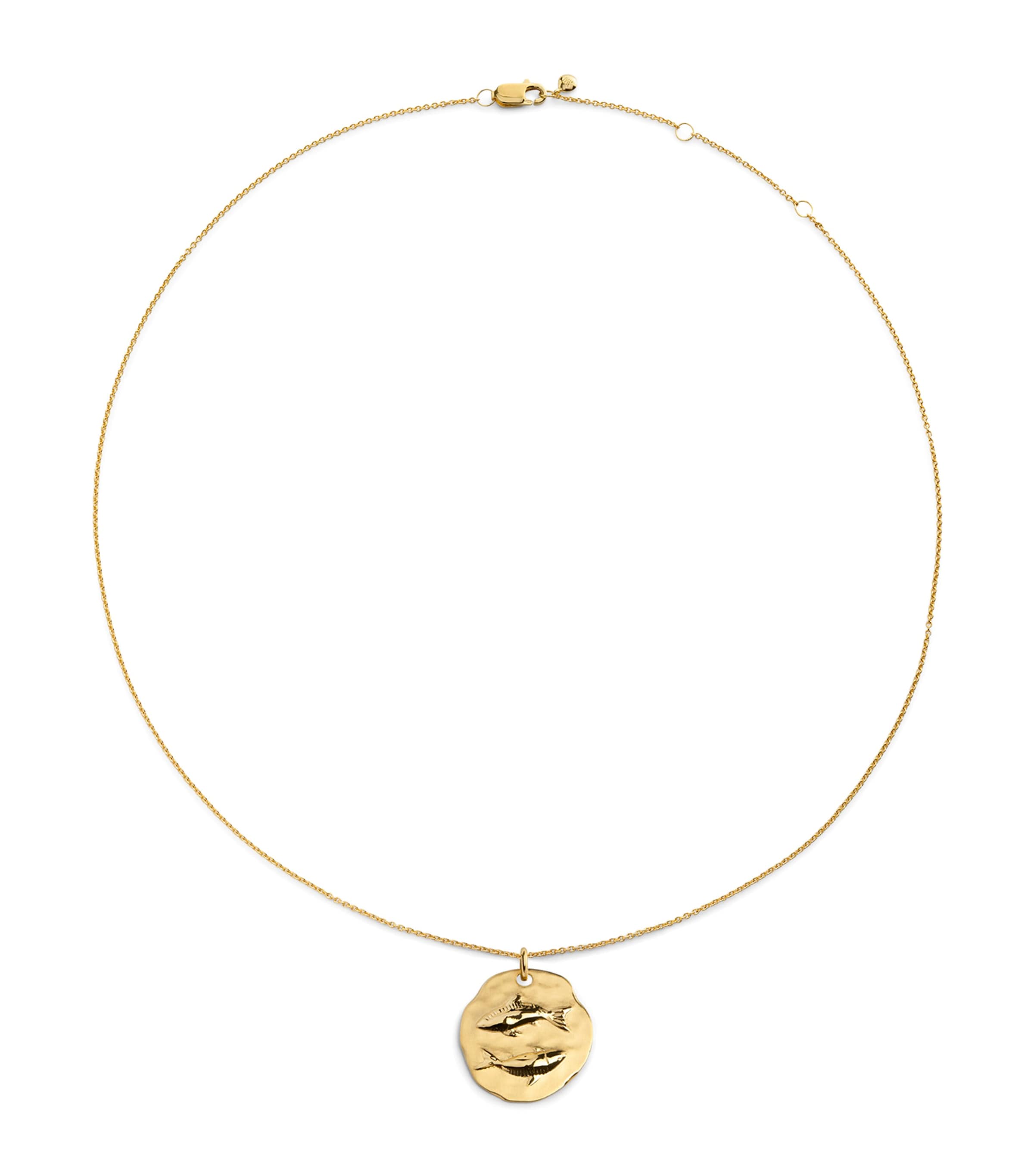 Monica Vinader Gold Vermeil Zodiac Pisces Necklace Gold Vermeil