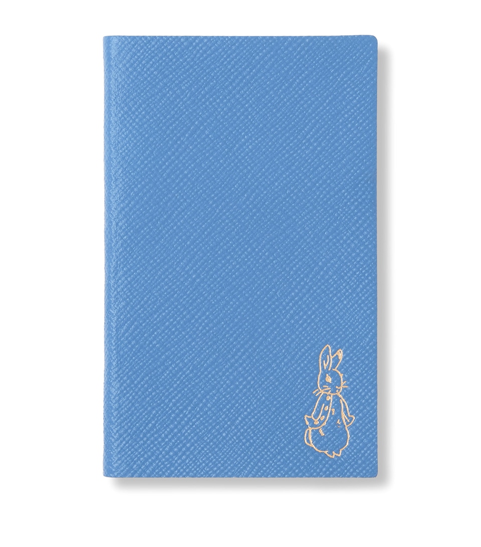 Smythson x Peter Rabbit Panama Leather Notebook Nile Blue