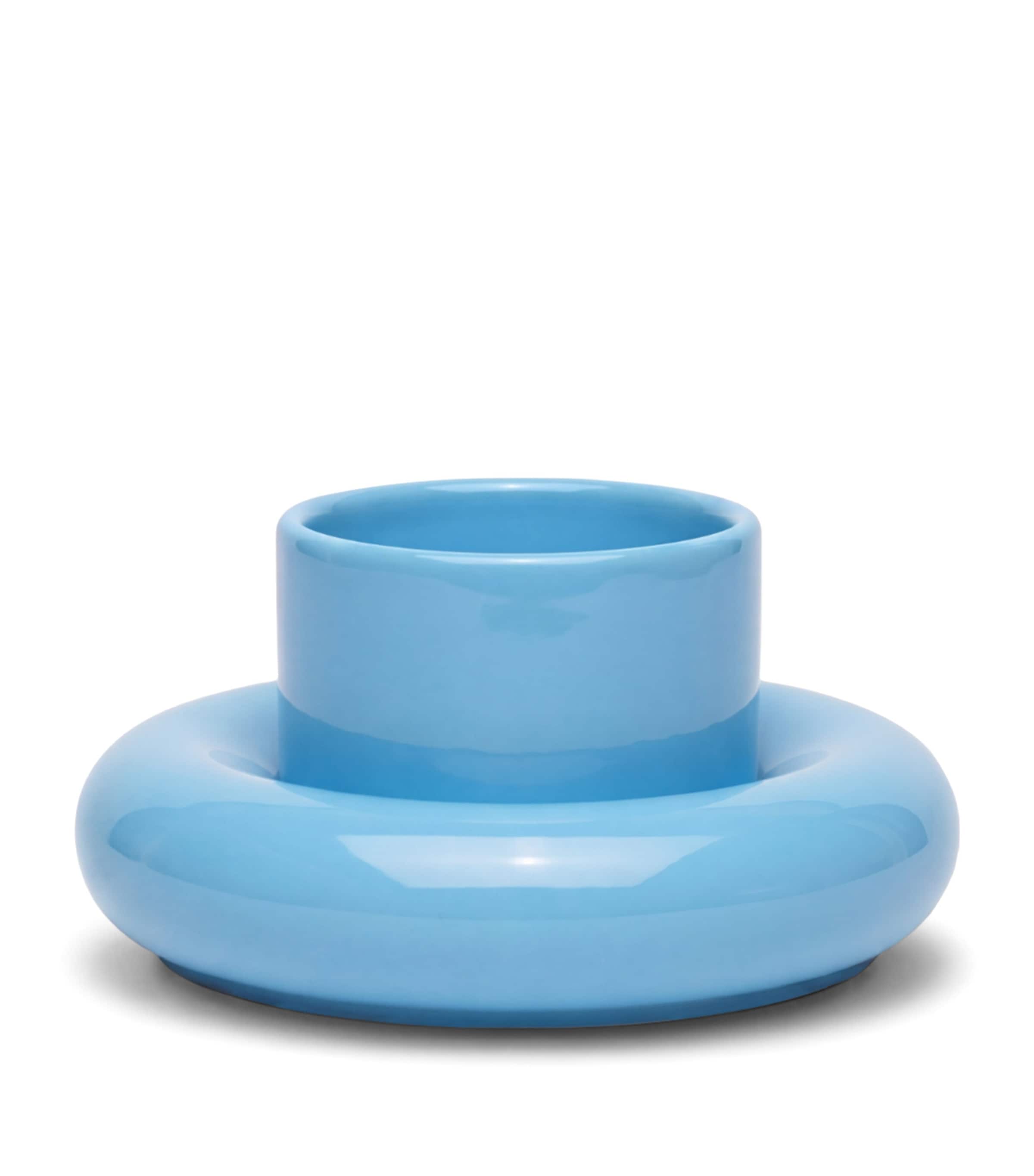 Gustaf Westman Glazed Ceramic Chunky Cup and Saucer Blue
