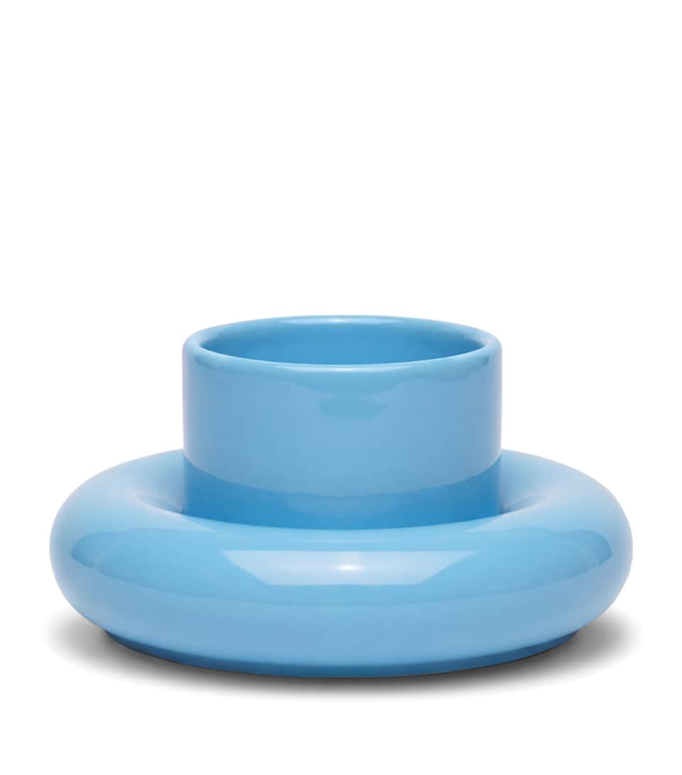 Gustaf Westman Glazed Ceramic Chunky Cup and Saucer Blue