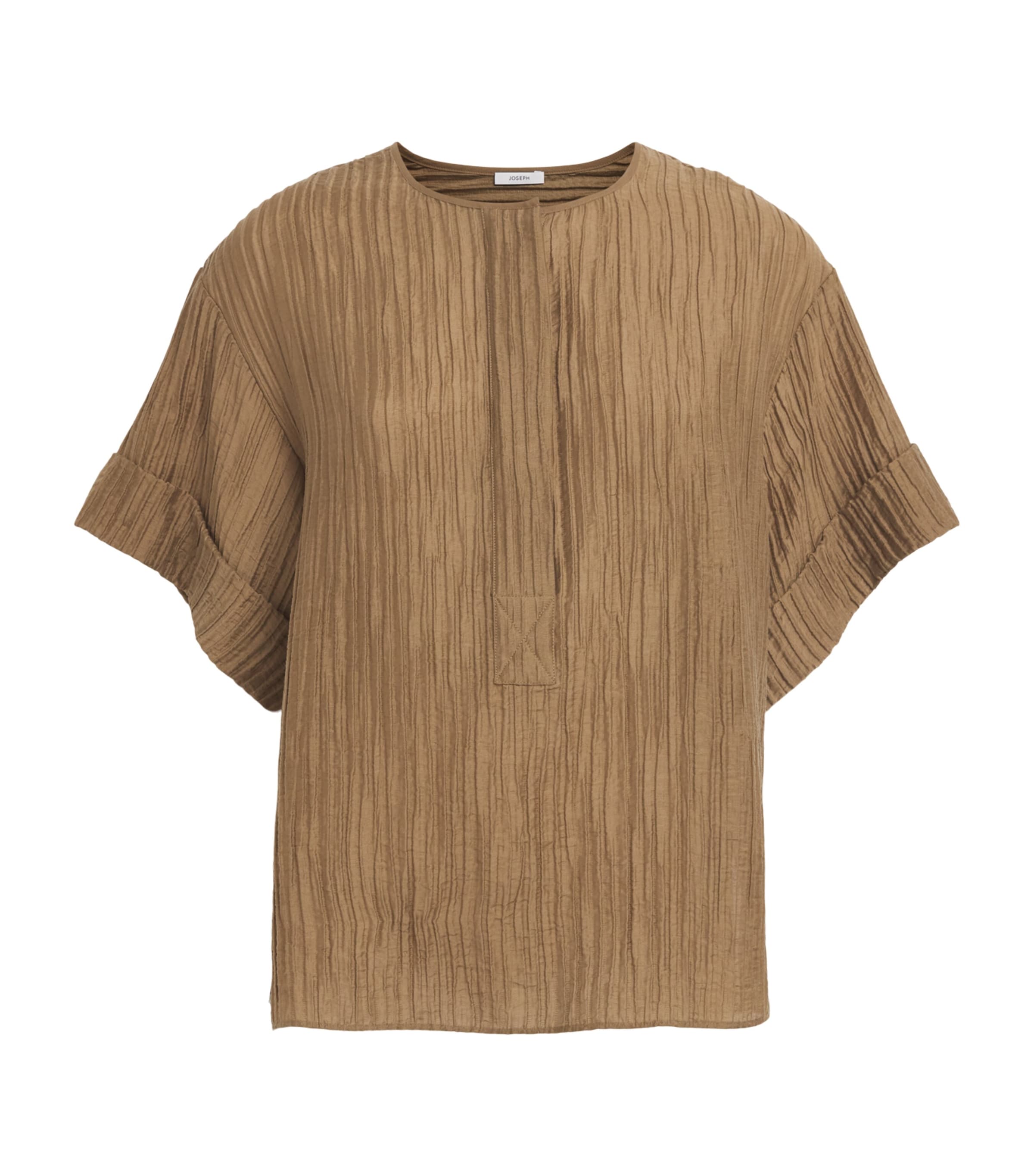 Joseph Womens Crinkled Yani Blouse Taupe