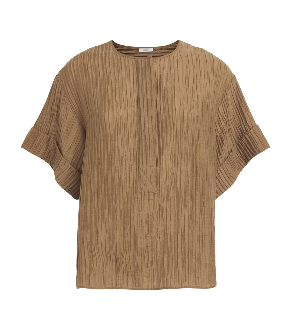 Joseph Womens Crinkled Yani Blouse Taupe