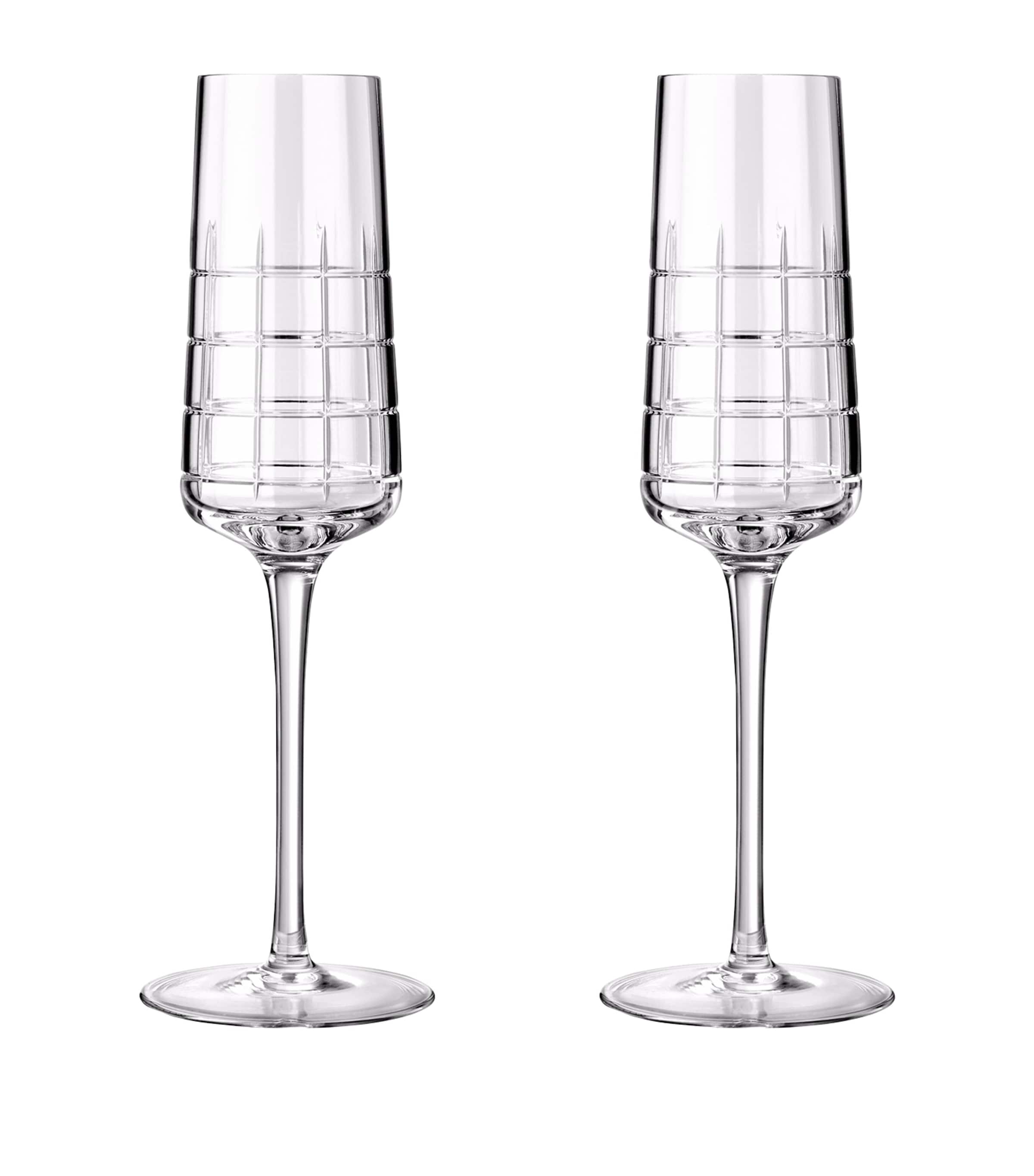 Set of 2 Graphik Crystal Champagne Flutes (170ml)