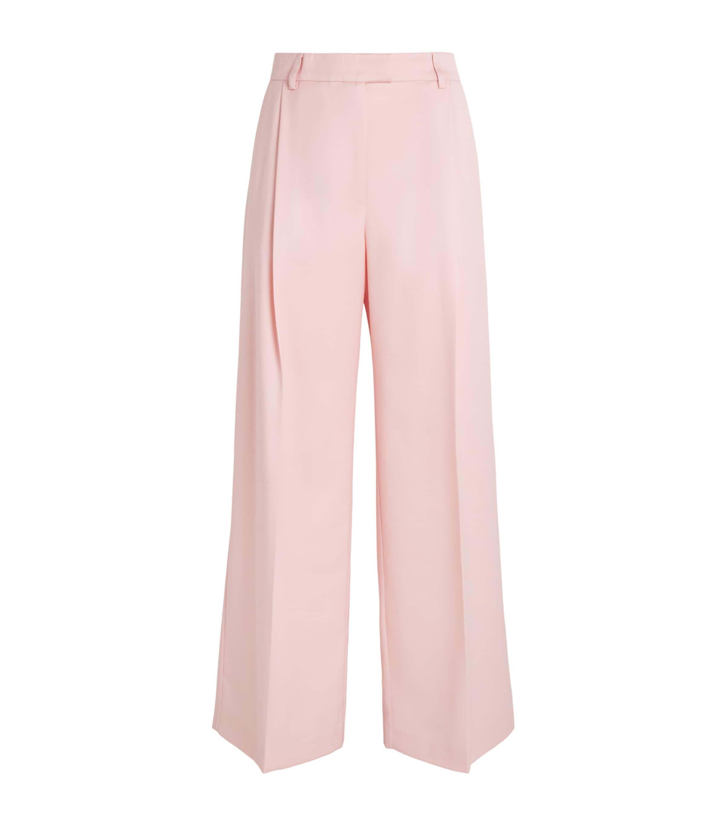 La Doublej Womens Virgin Wool Straight Trousers Pink