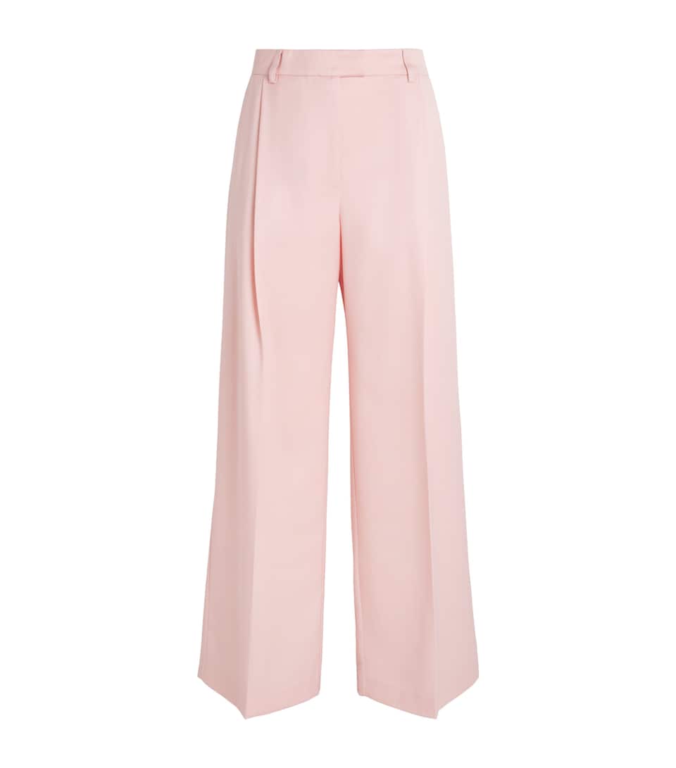 La Doublej Womens Virgin Wool Straight Trousers Pink