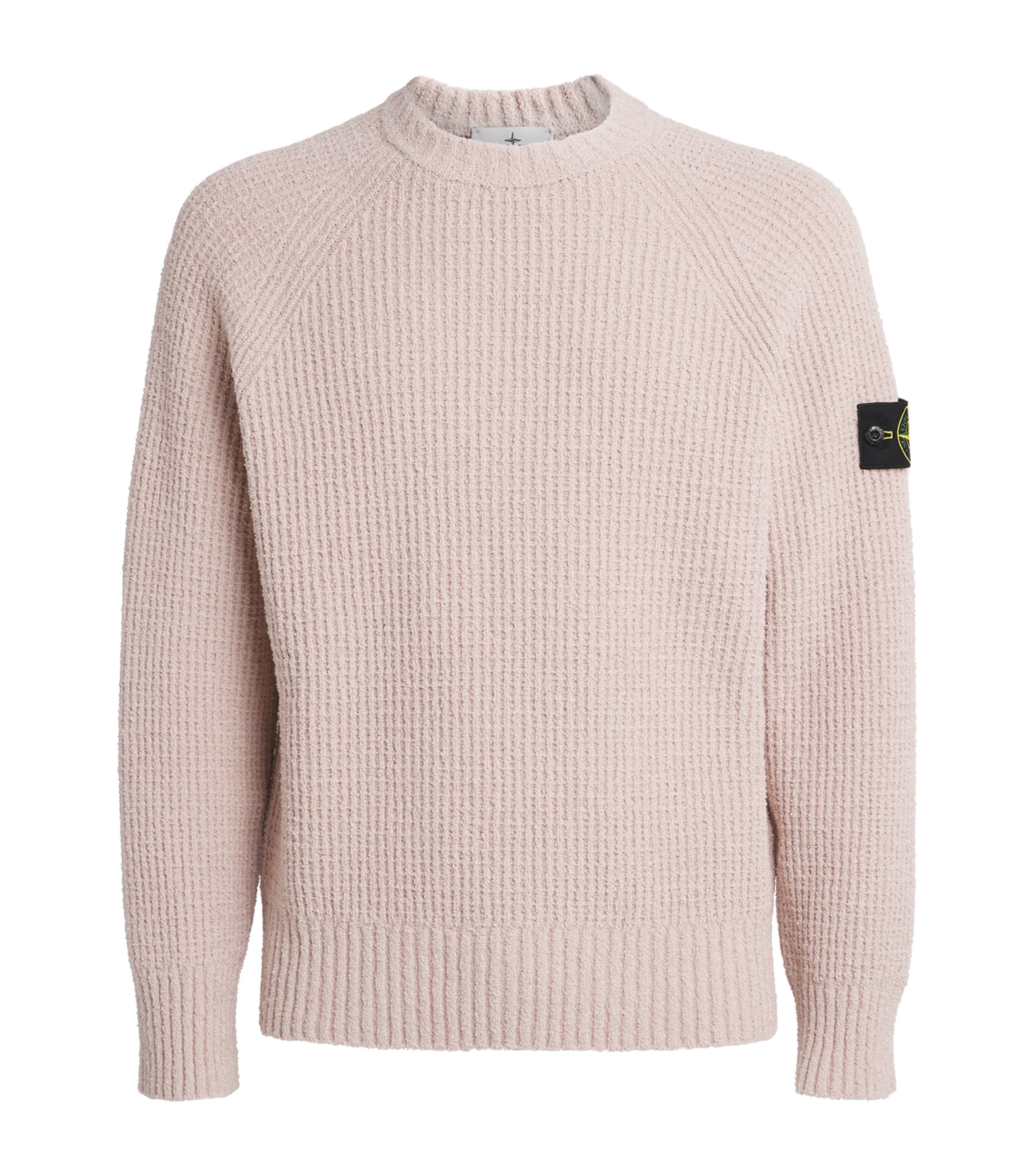 Stone Island Mens Bouclé Compass Patch Sweater