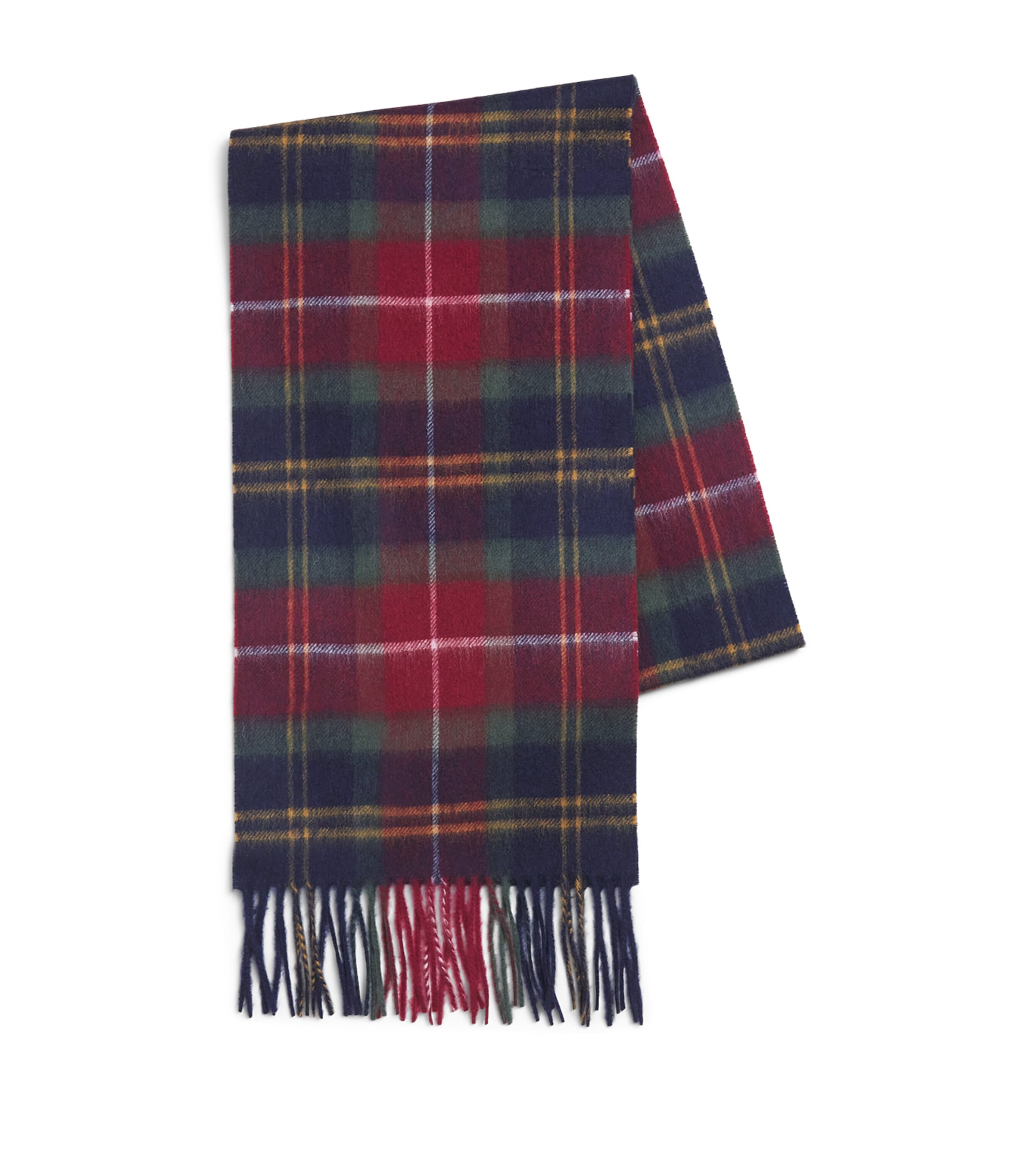 Barbour Wool-Cashmere Tartan Scarf Winterberry Tartan