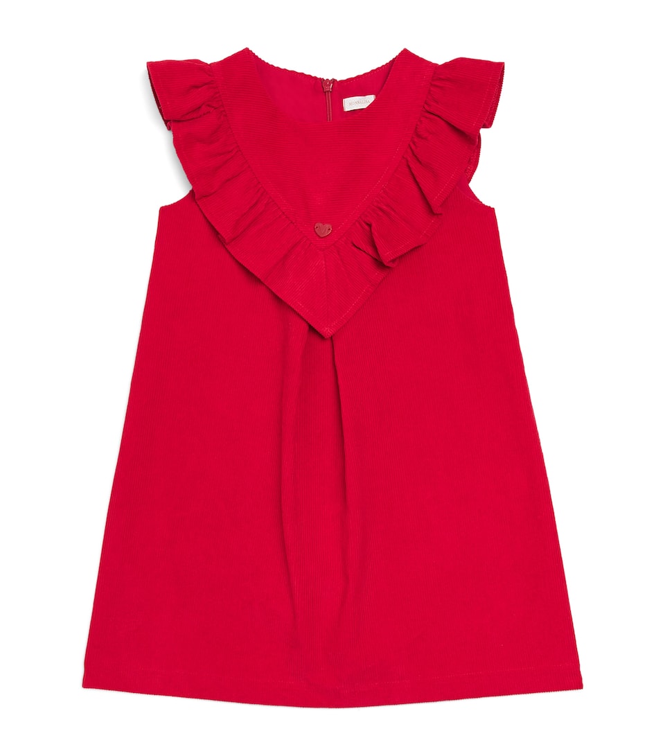 Monnalisa Velvet Ruffle Dress (6 Months–6 Years) Rubino