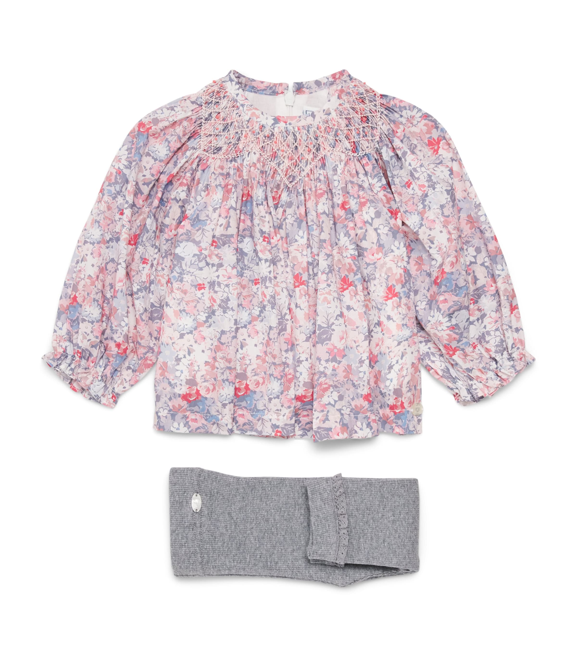 Tartine et Chocolat Floral Blouse and Knitted Leggings Set (3 Months-4 Years) Moyen