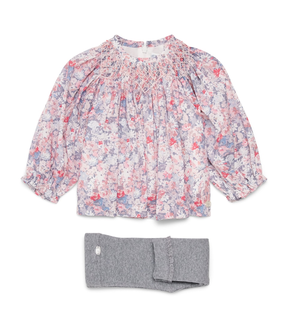 Tartine et Chocolat Floral Blouse and Knitted Leggings Set (3 Months-4 Years) Moyen