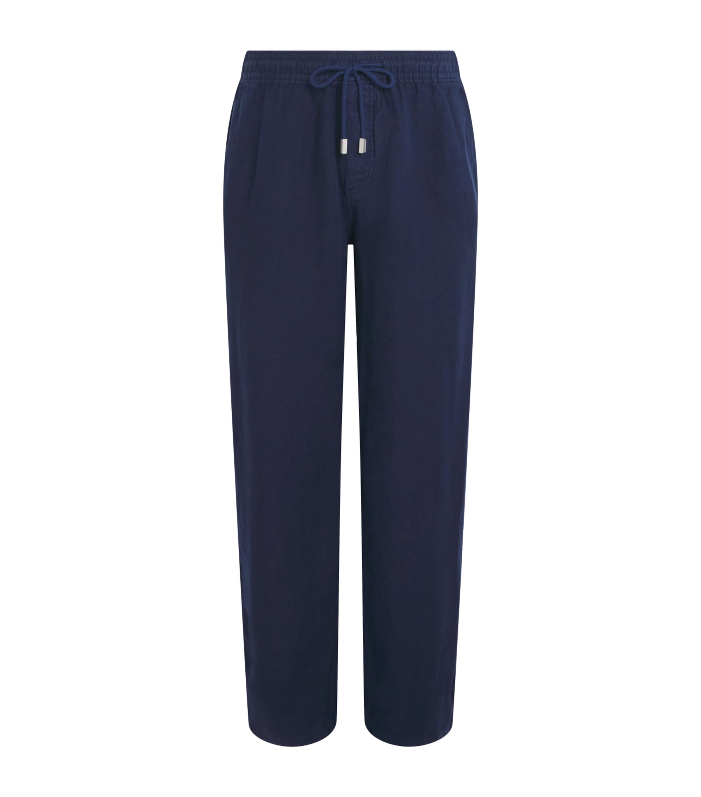Vilebrequin Mens Linen Drawstring Trousers Bleu Marine