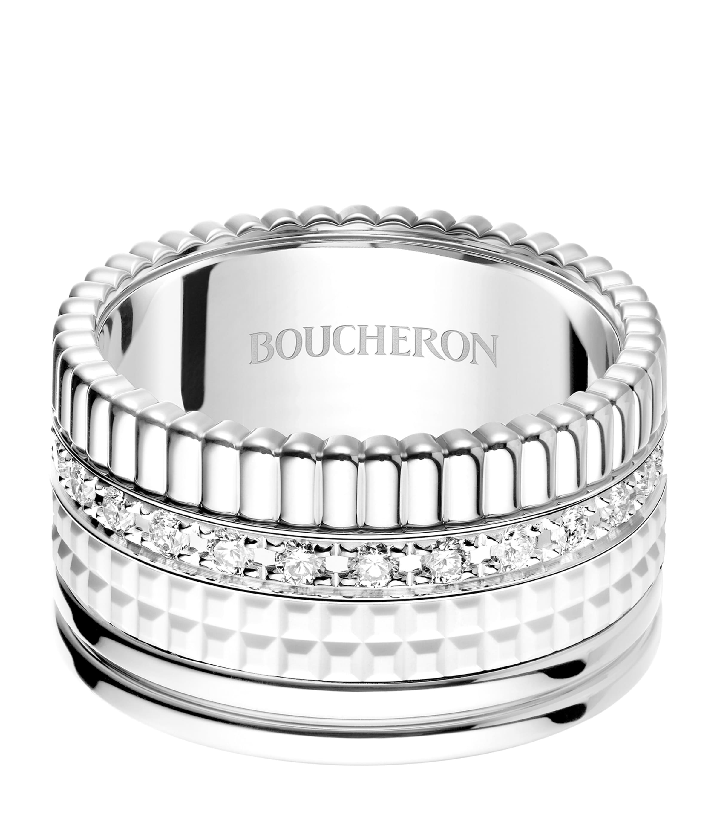 White Gold and Diamond Quatre Double White Edition Ring