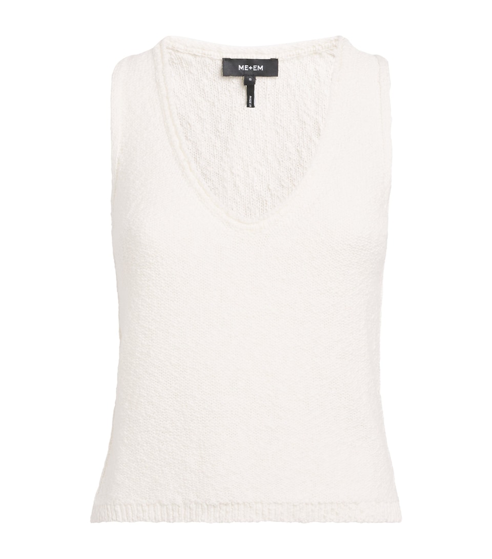 Cotton-Linen Bouclé Tank Top