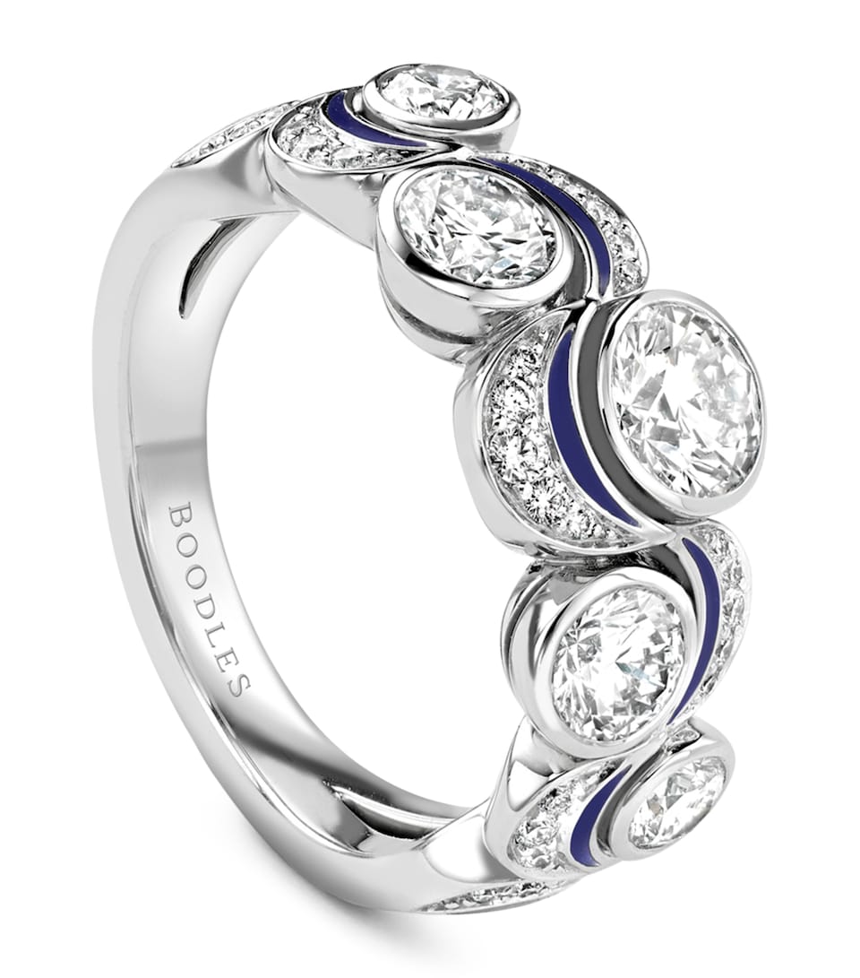 Platinum and Diamond Over The Moon Ring