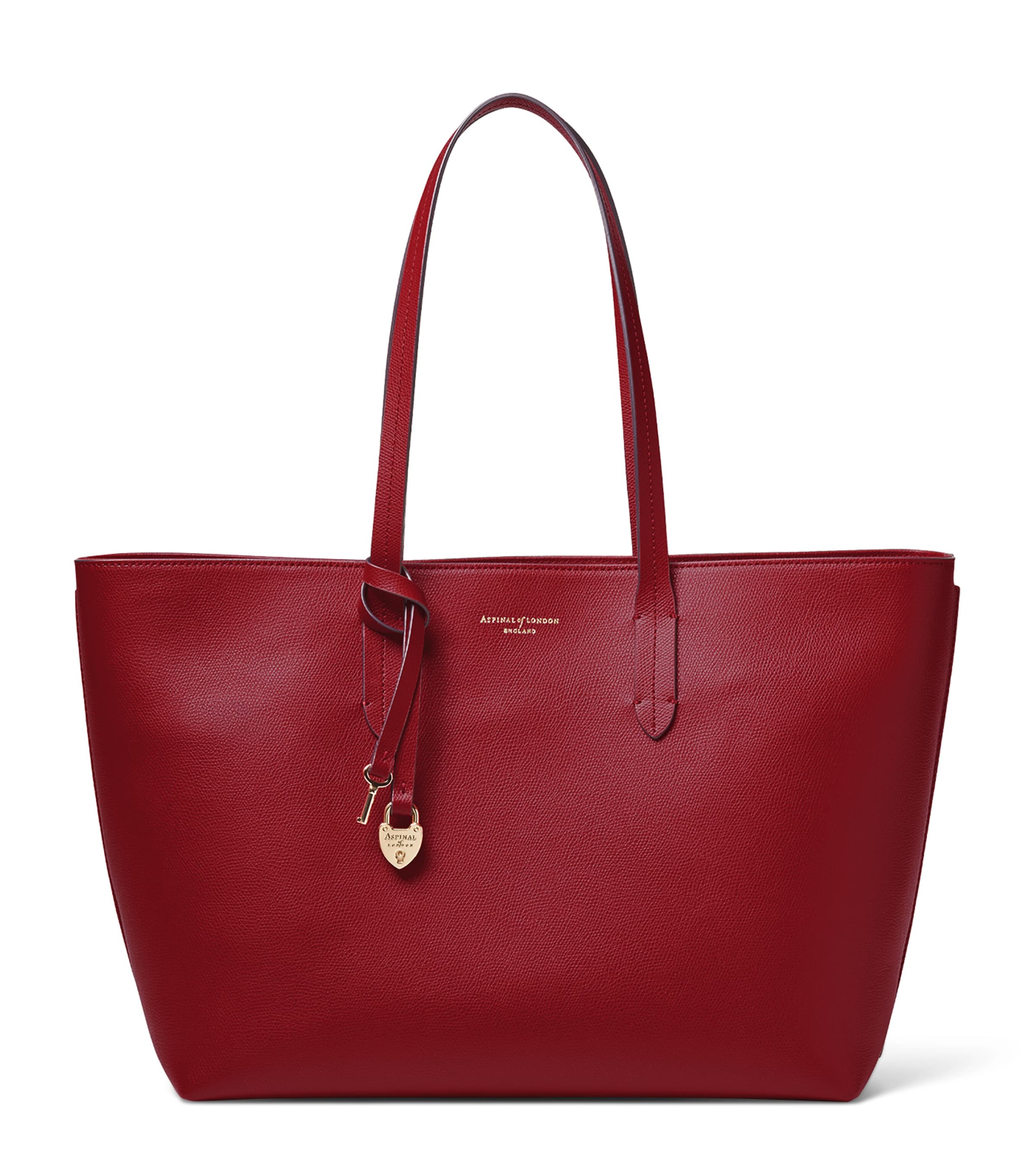 Aspinal Of London Leather East West Tote Bag Cherry