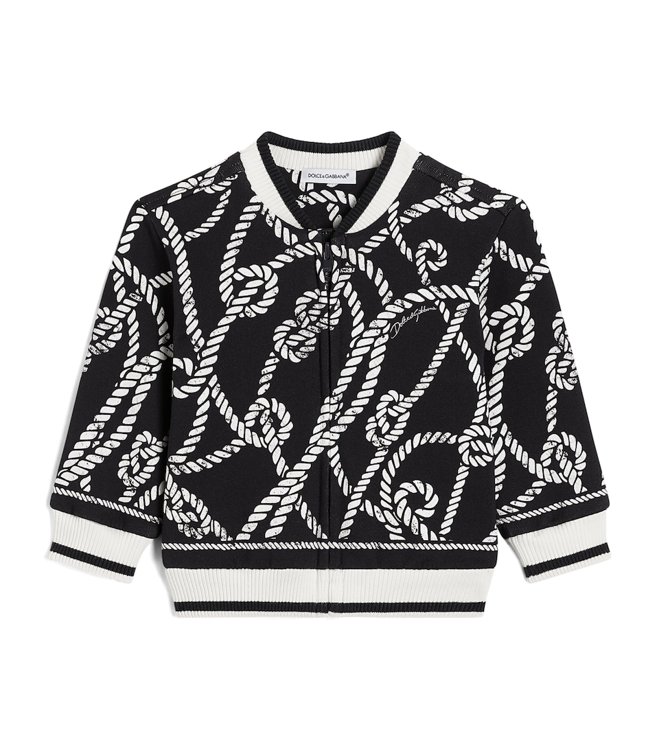 Dolce&Gabbana Kids Cotton Rope Print Jacket (3-30 Months) Corde F.blu