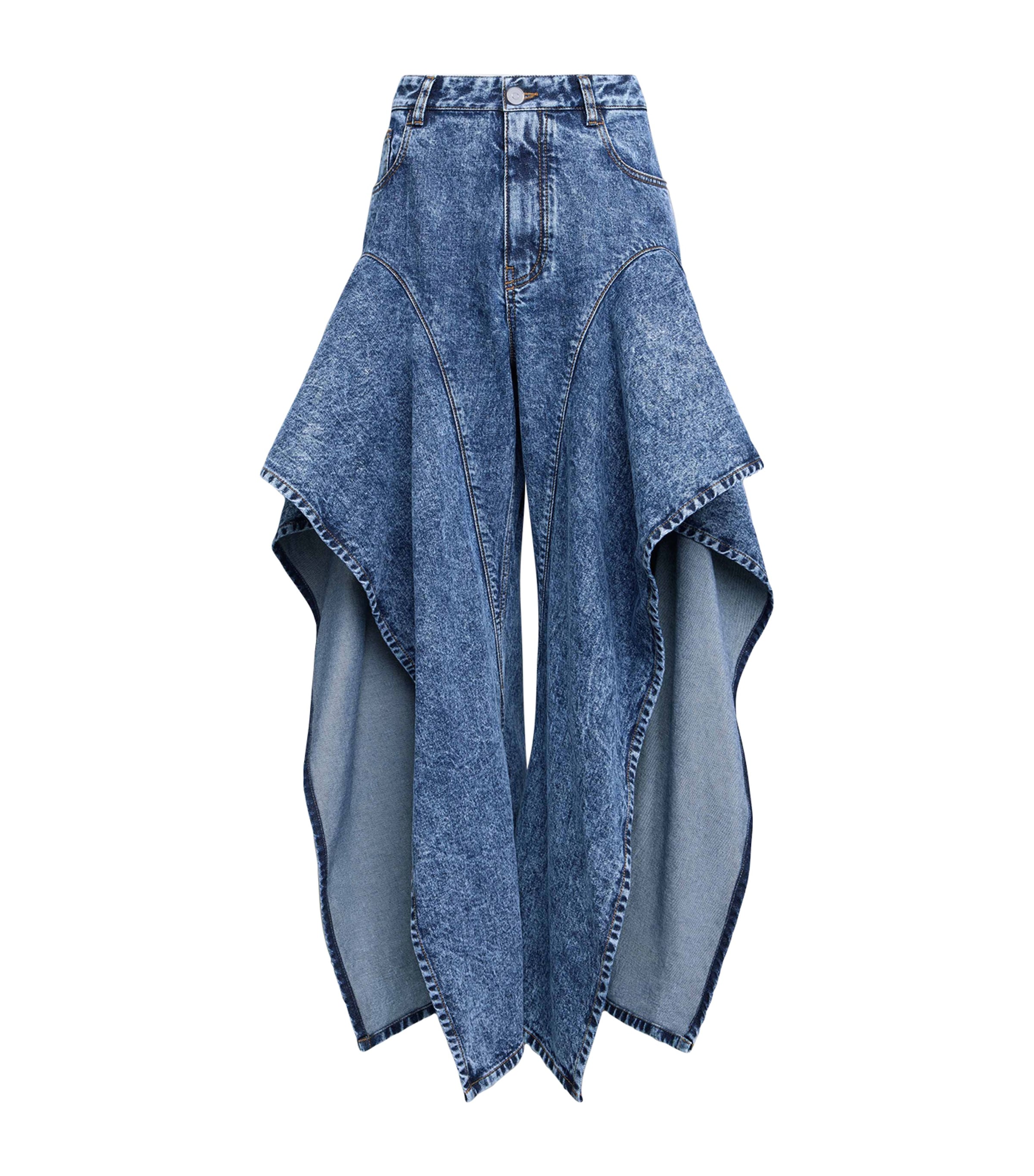 Ruffled Split Jeans