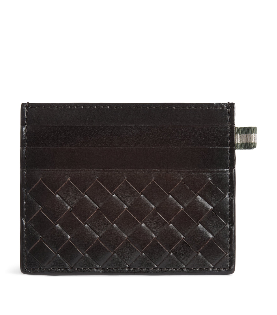 Officine Creative Leather Woven Boudin Card Holder Moro