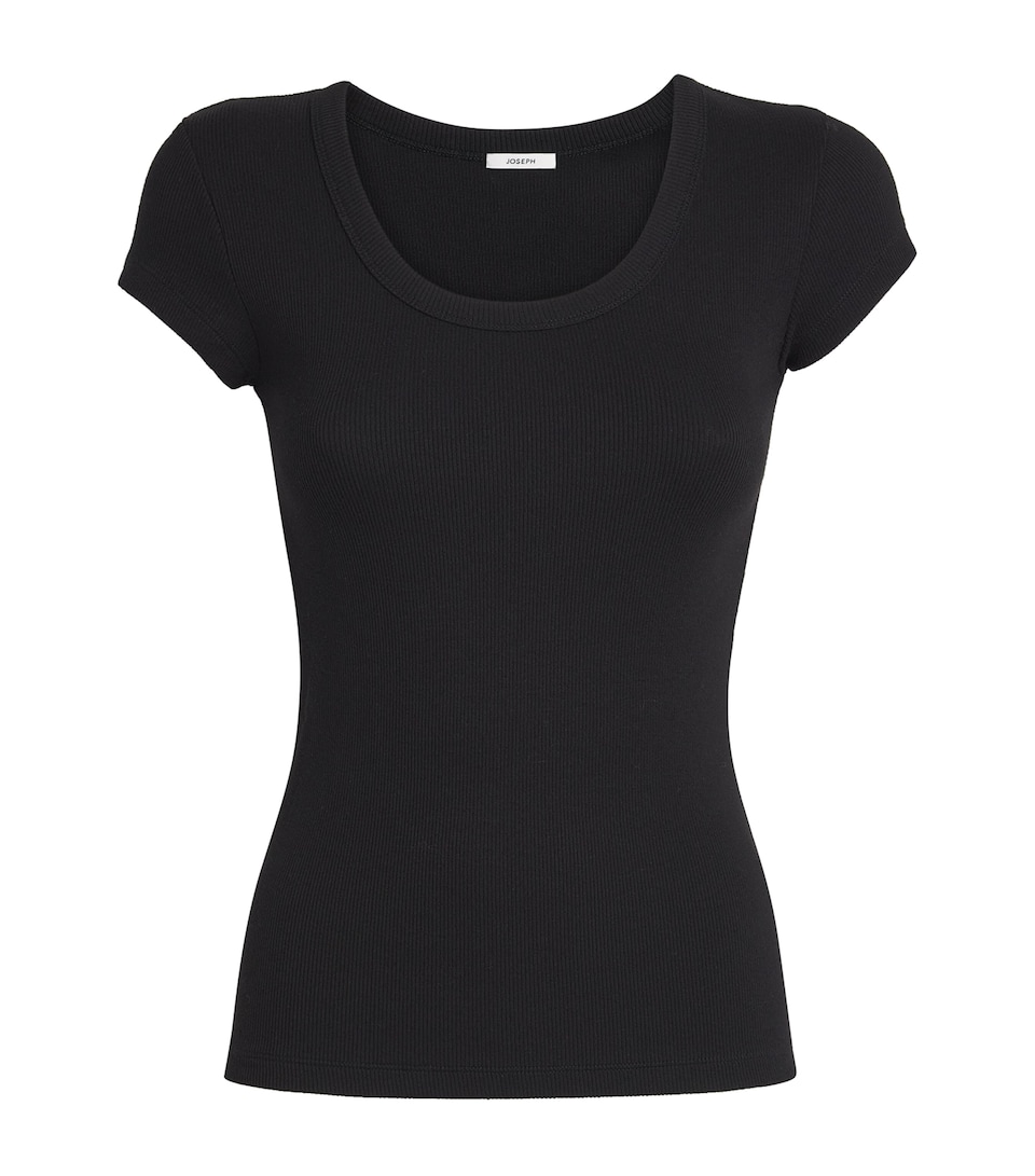 Stretch-Cotton Ribbed Saba Top