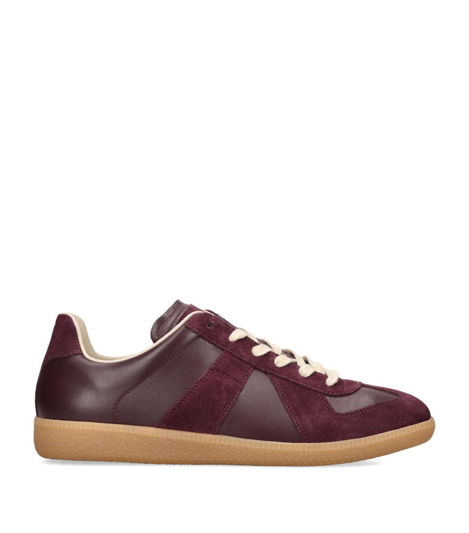 Maison Margiela Leather Replica Sneakers Wine
