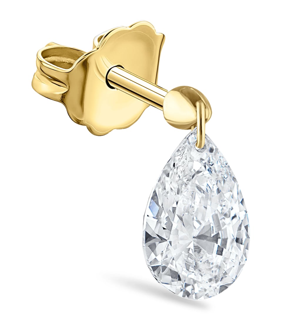 Maria Tash Diamond Pear Single Stud Earring (7mm) Yellow Gold