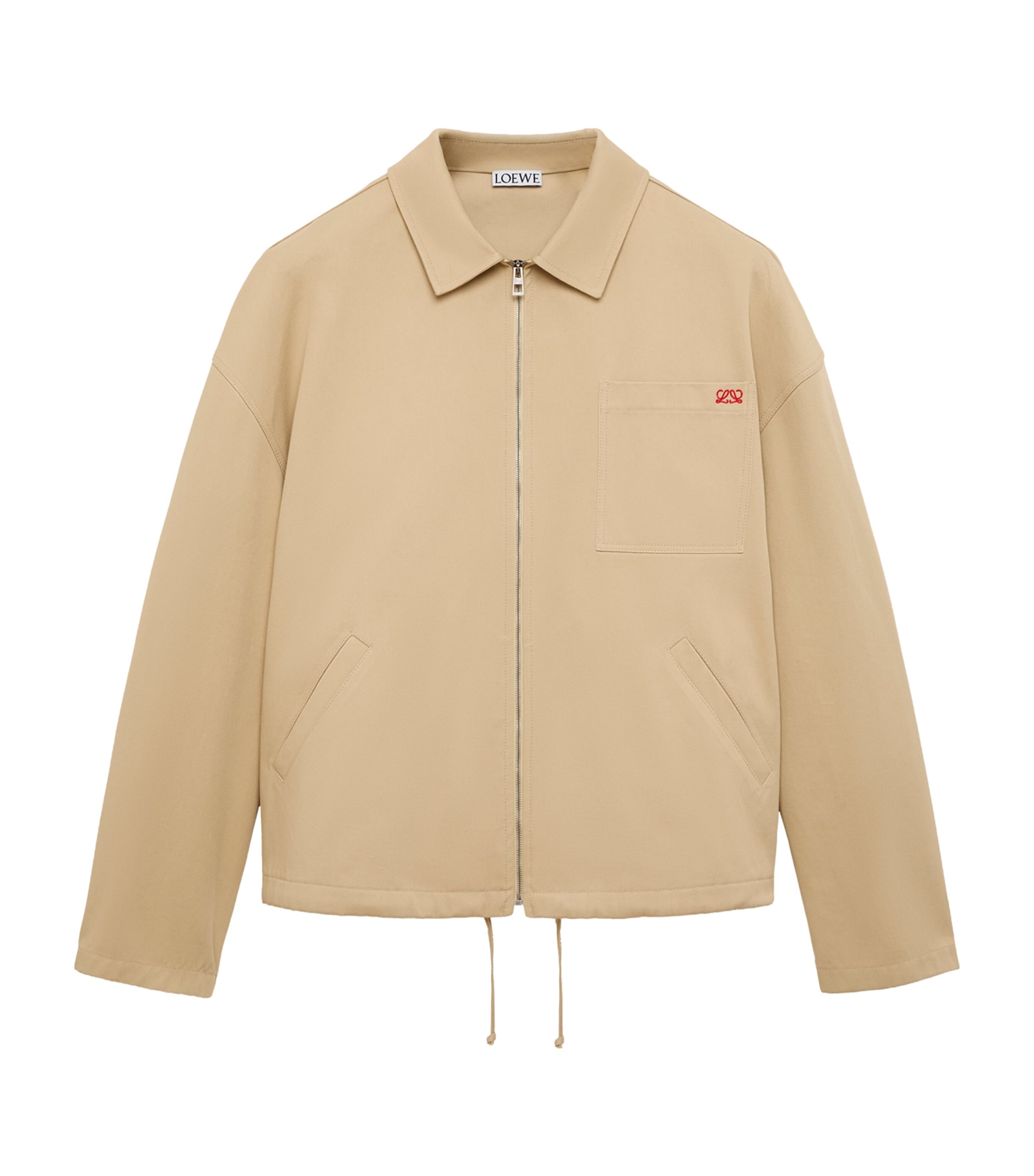 LOEWE Mens Canvas Zip-Up Jacket Beige