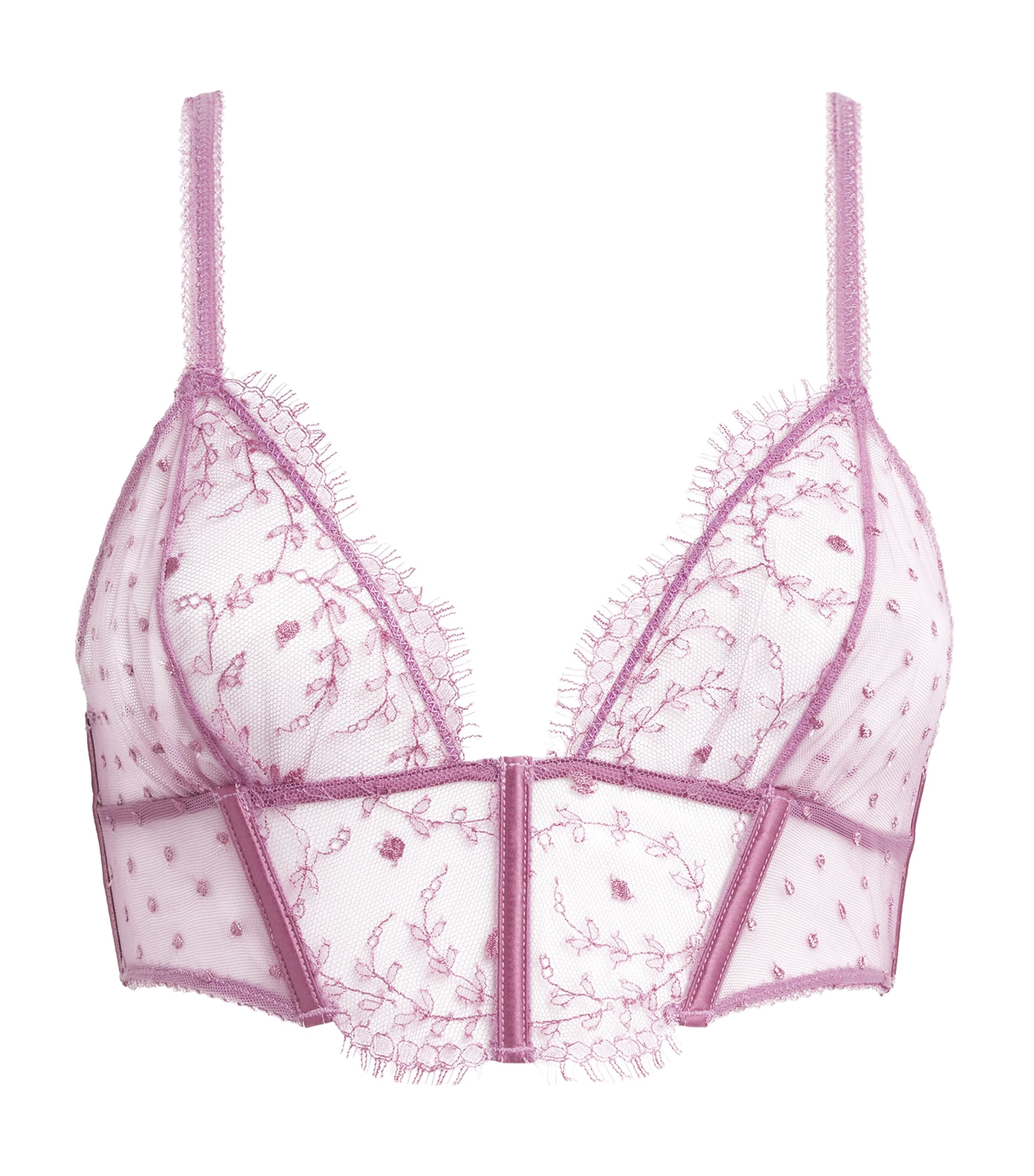 Kiki de Montparnasse Womens Lace Merci Beaucoup Longline Bra Mauve
