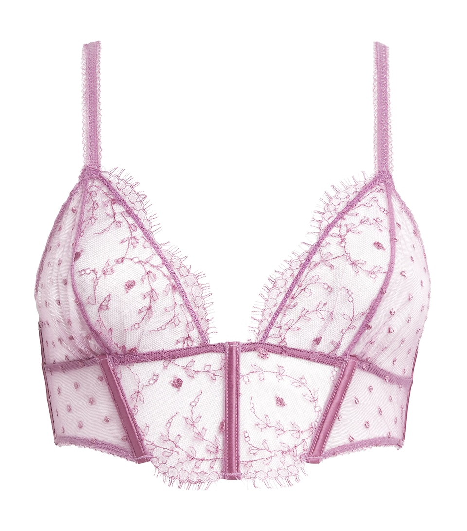 Kiki de Montparnasse Womens Lace Merci Beaucoup Longline Bra Mauve
