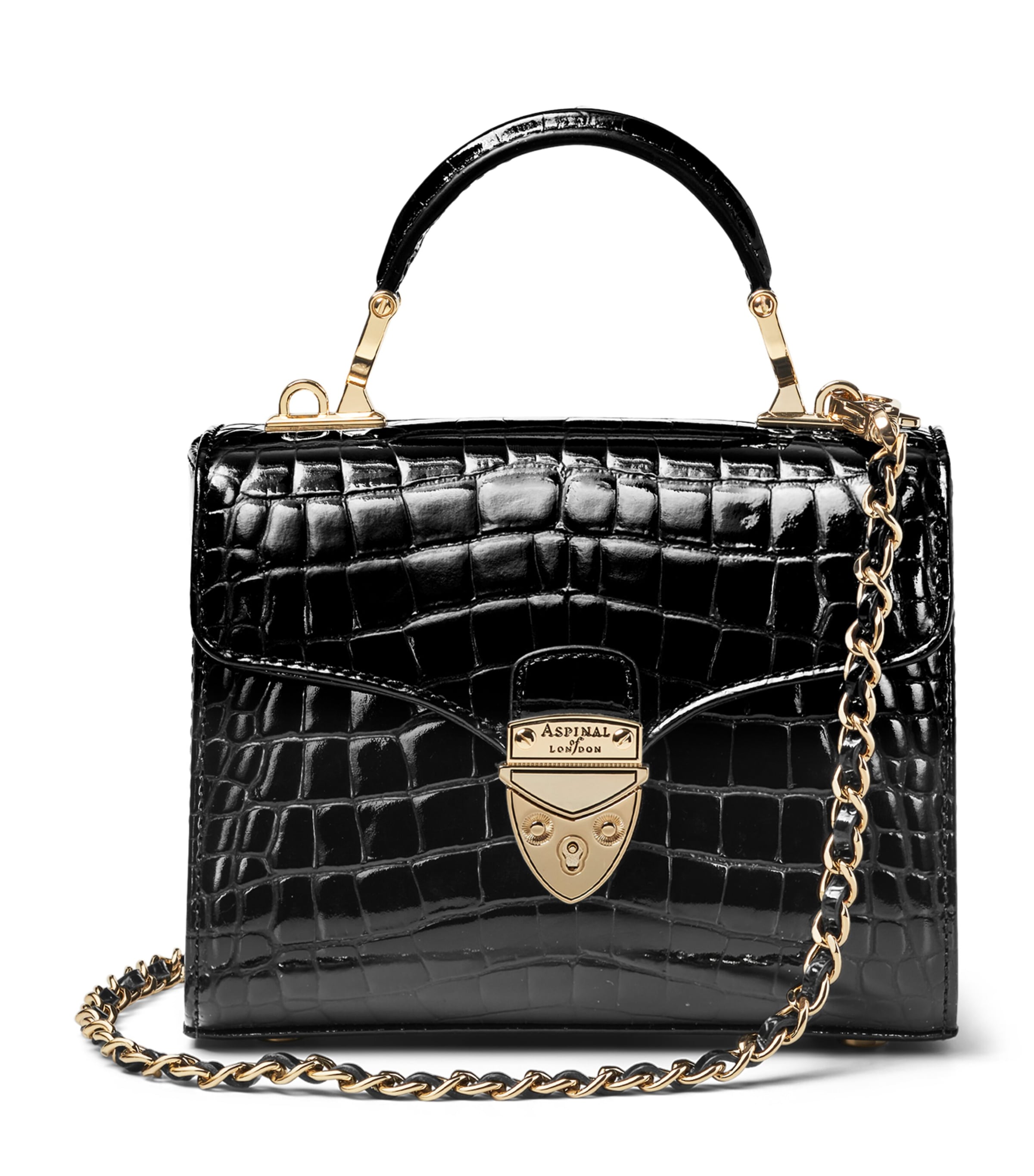 Aspinal Of London Mini Leather Mayfair Top-Handle Bag Black
