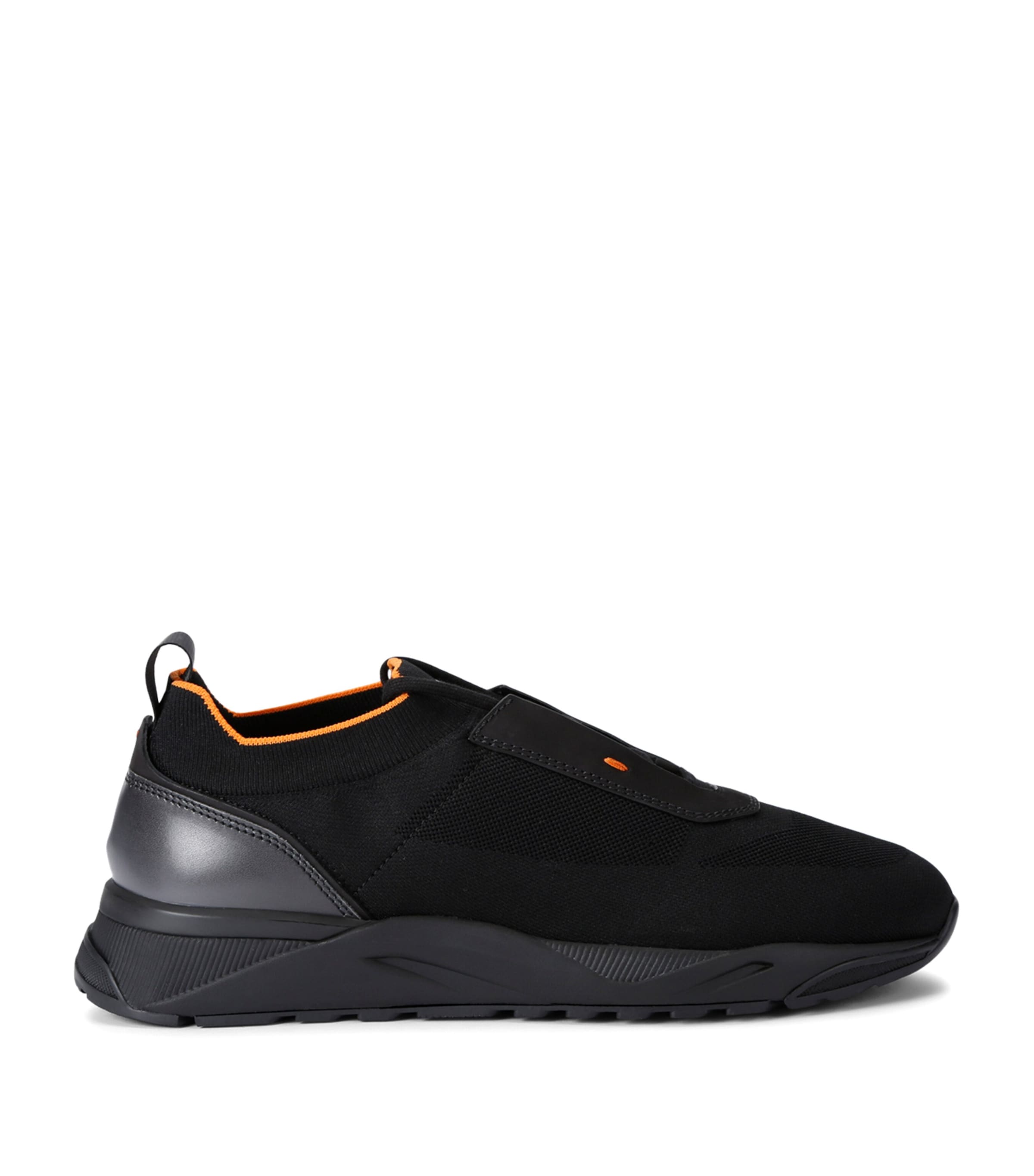 Santoni Mens Technical-Knit Runner Sneakers Black