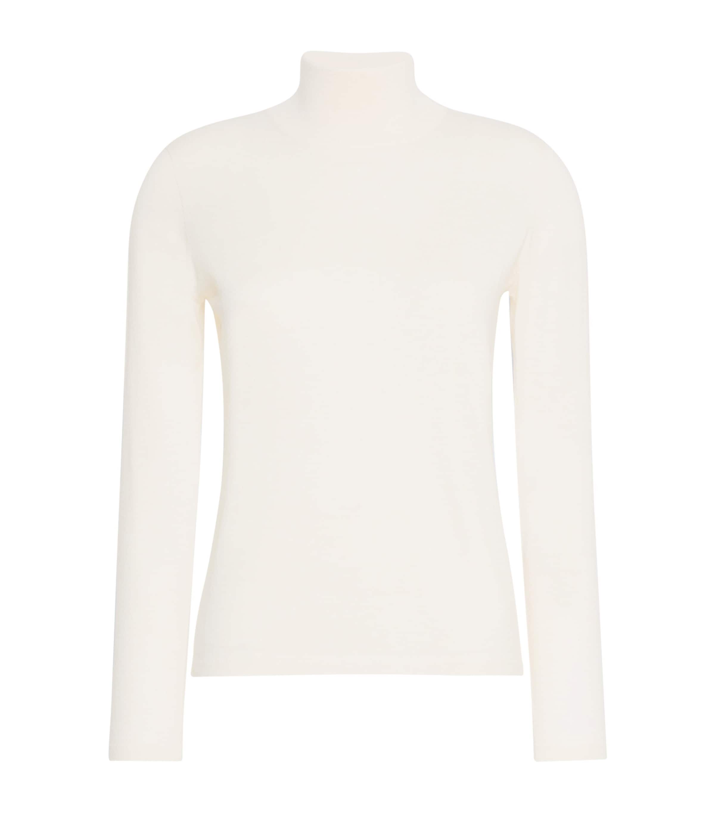 Max Mara Womens Cashmere Funnel-Neck Sweater White