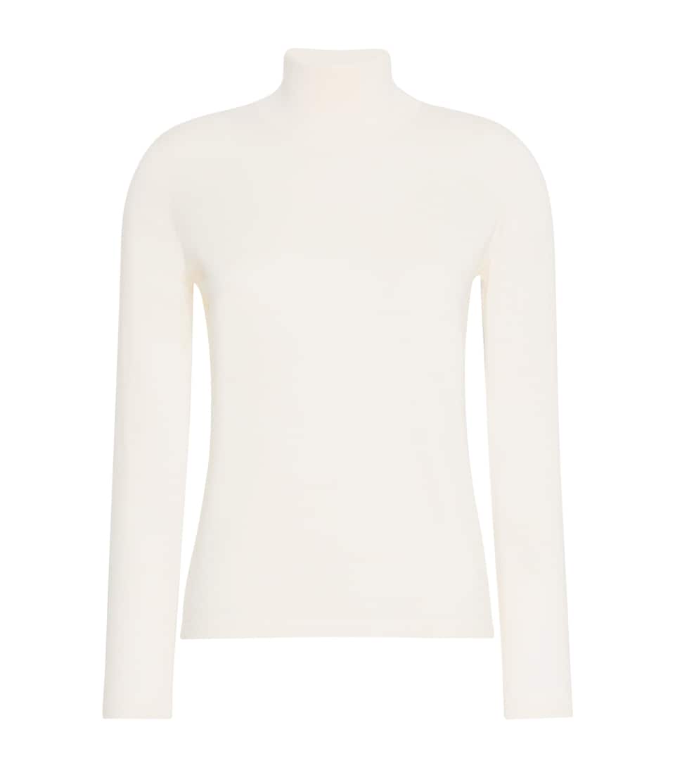 Max Mara Womens Cashmere Funnel-Neck Sweater White