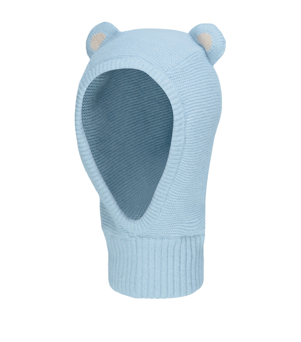 Trotters Wool-Blend Teddy Balaclava (3-24 Months) Pale Blue