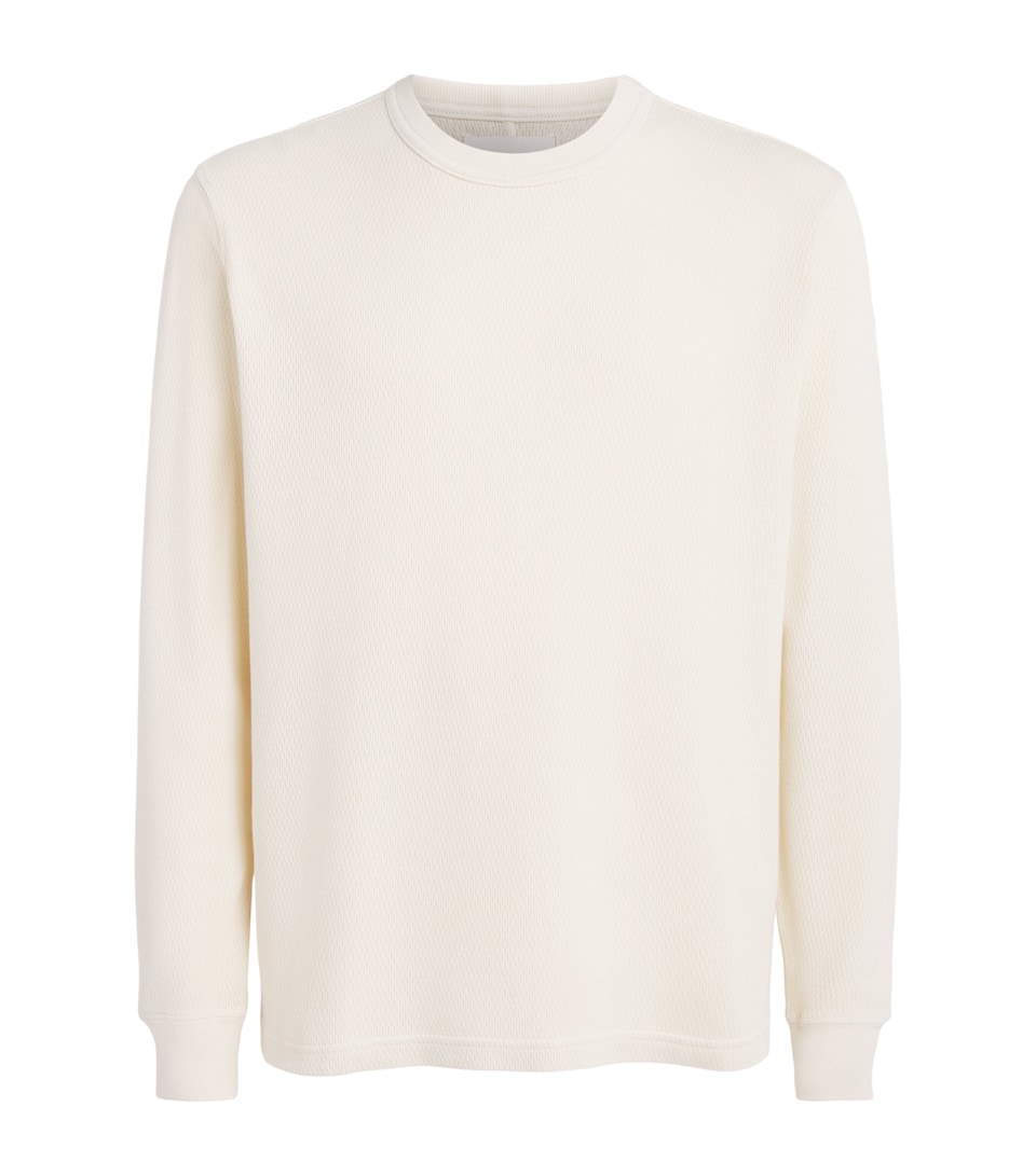 Citizens of Humanity Mens Cotton Waffle-Stitch Sweater Plaster
