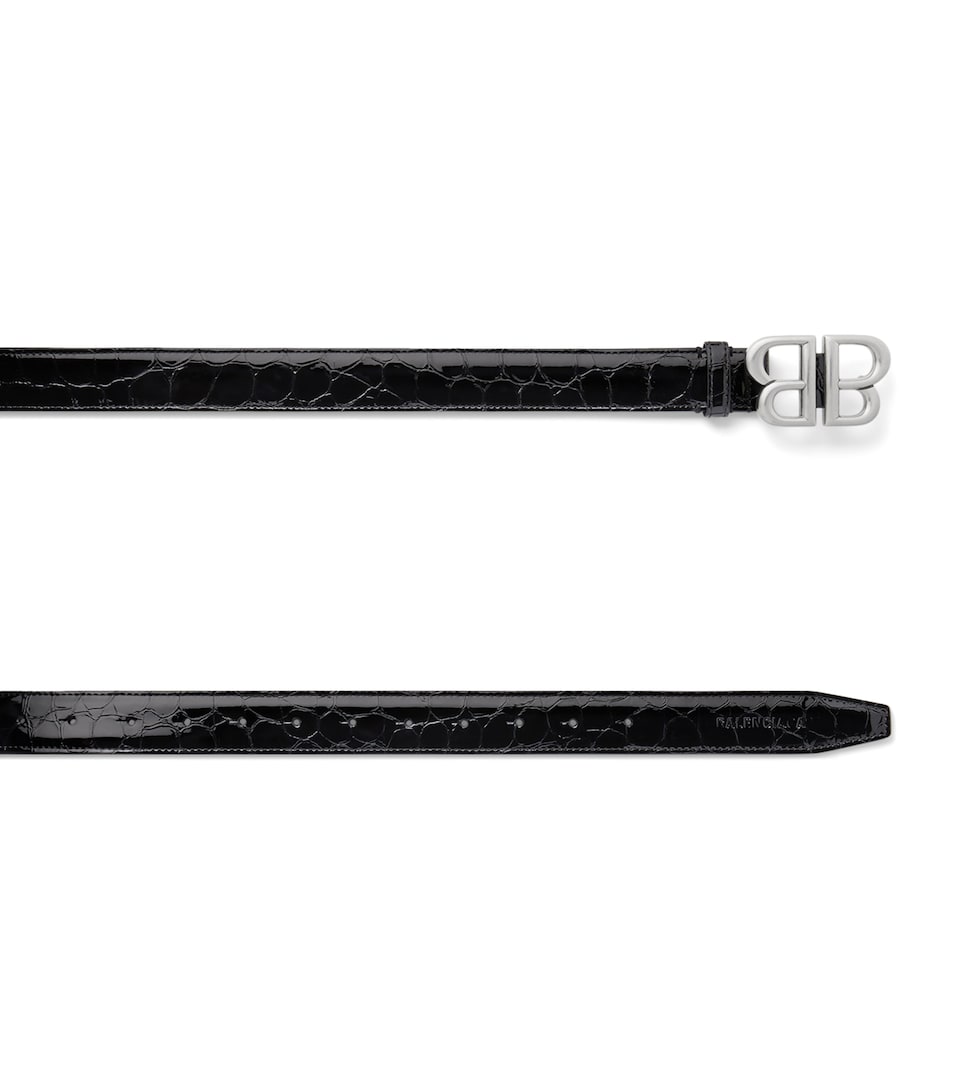 Balenciaga Patent Leather Logo Belt