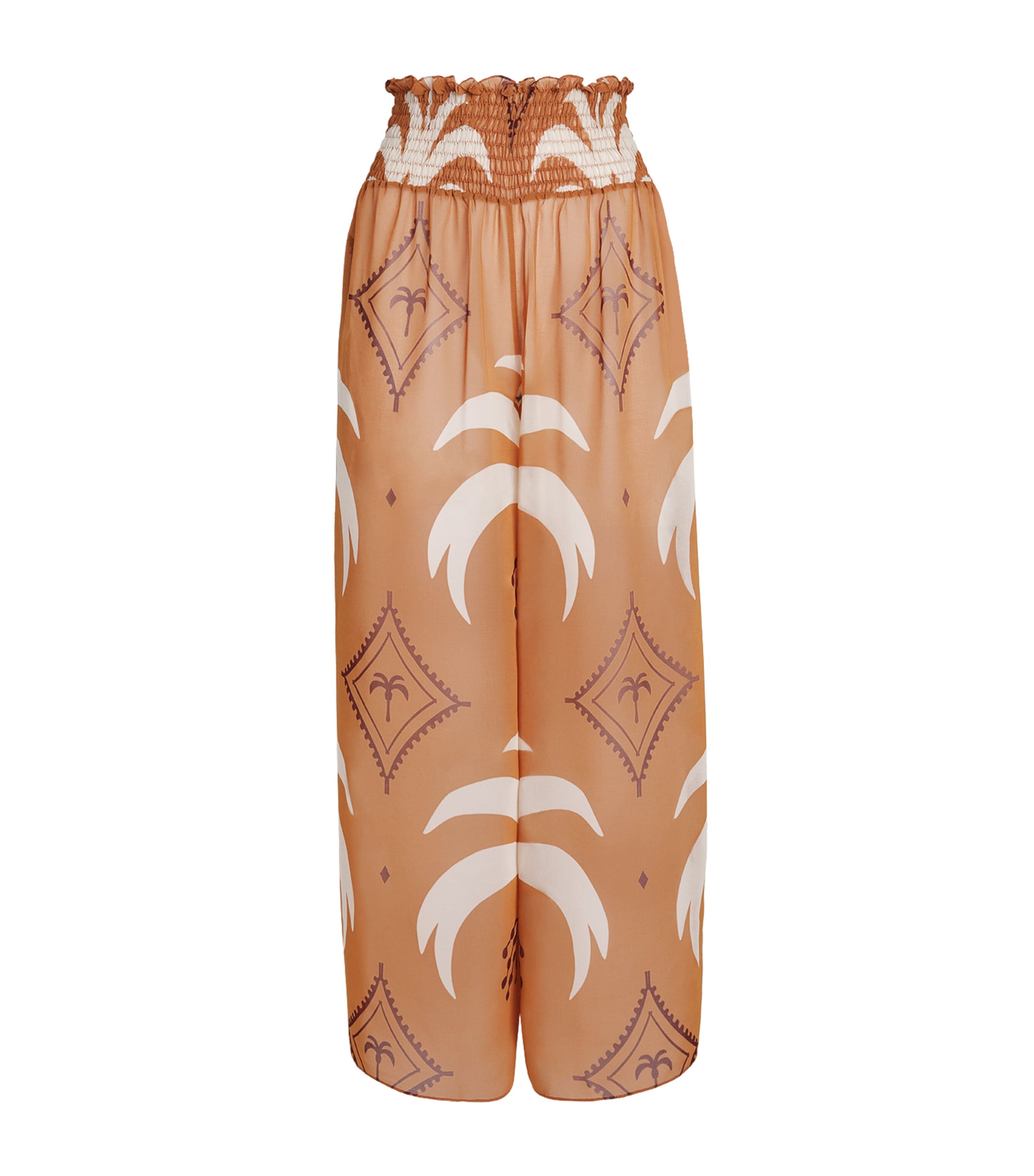 Johanna Ortiz Womens Crepe Eternity Wide-Leg Trousers Light Peach/ecru