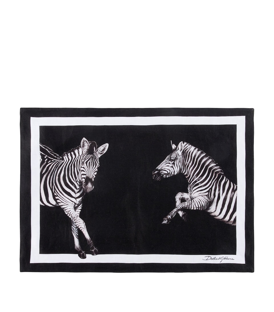 Linen Zebra Placemat and Napkin Set