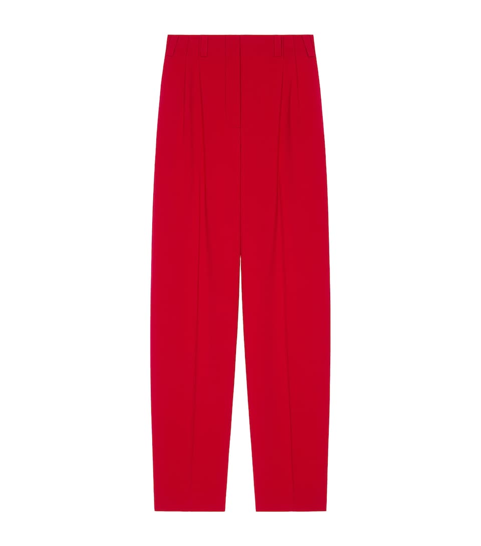 Givenchy Womens Pleated Straight Trousers Dark Red