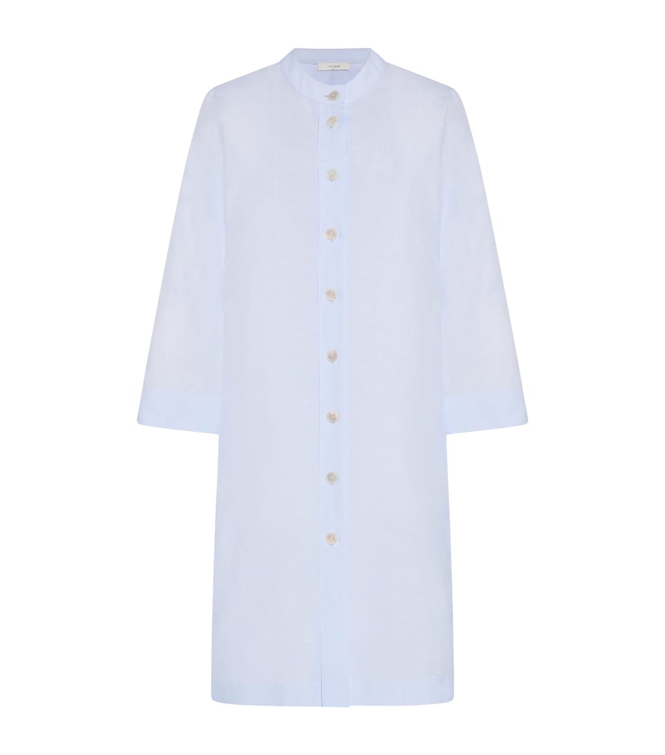 The Row Womens Cotton-Linen Adalet Top Light Blue Stripe