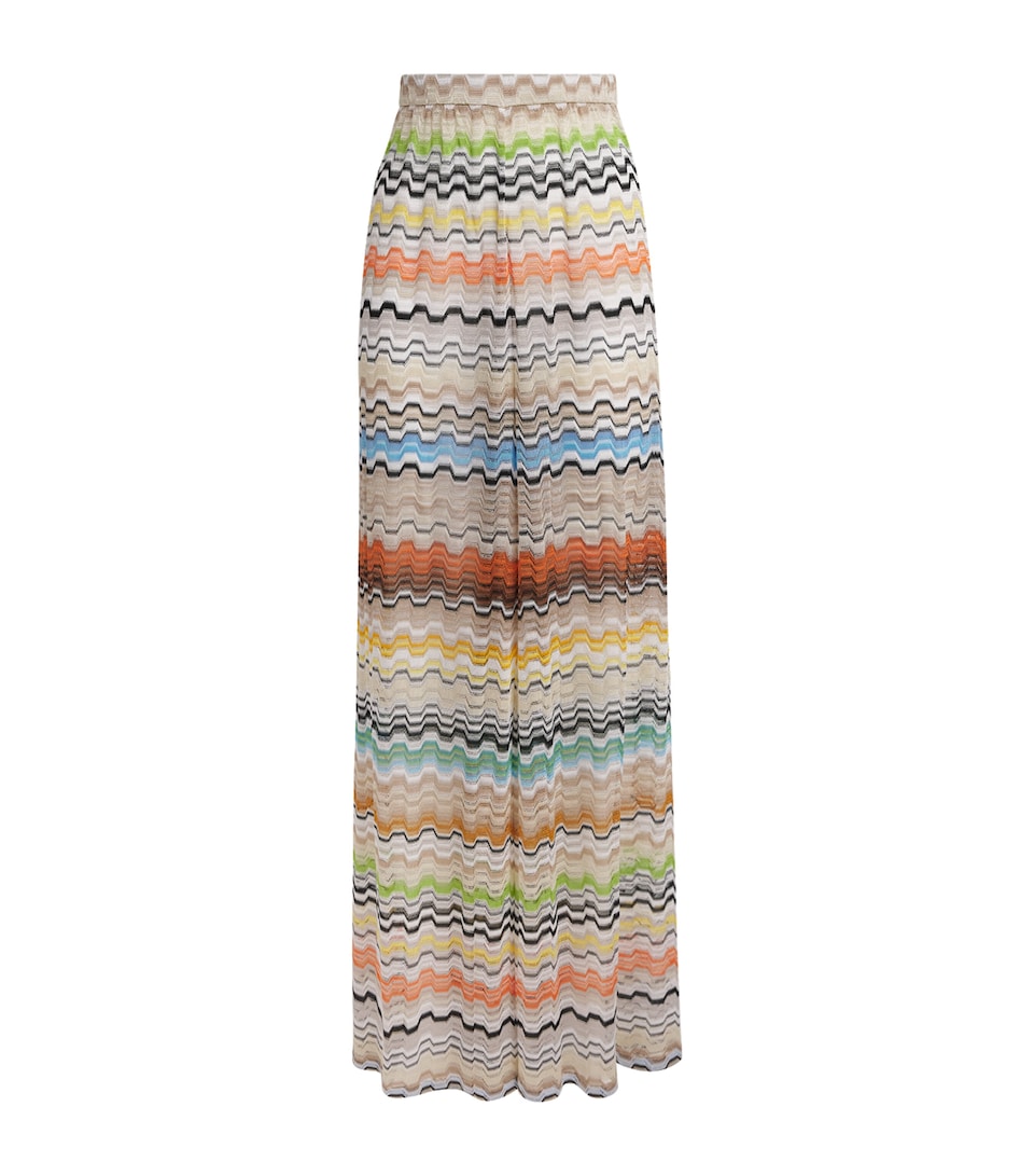 Missoni Womens Zigzag Wide-Leg Trousers Smsnp Multicolor