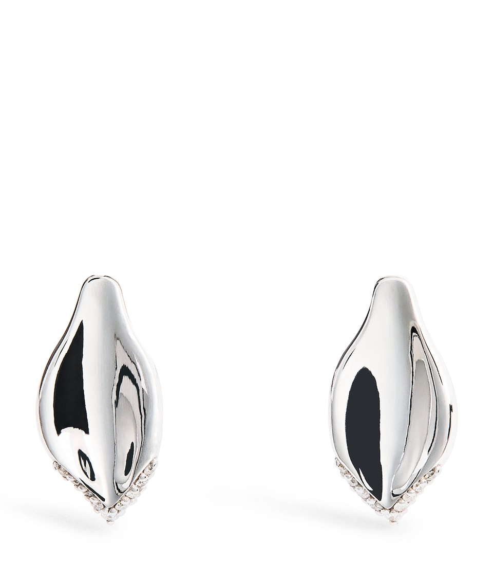 White Gold and Diamond Secret Garden Gloria Stud Earrings