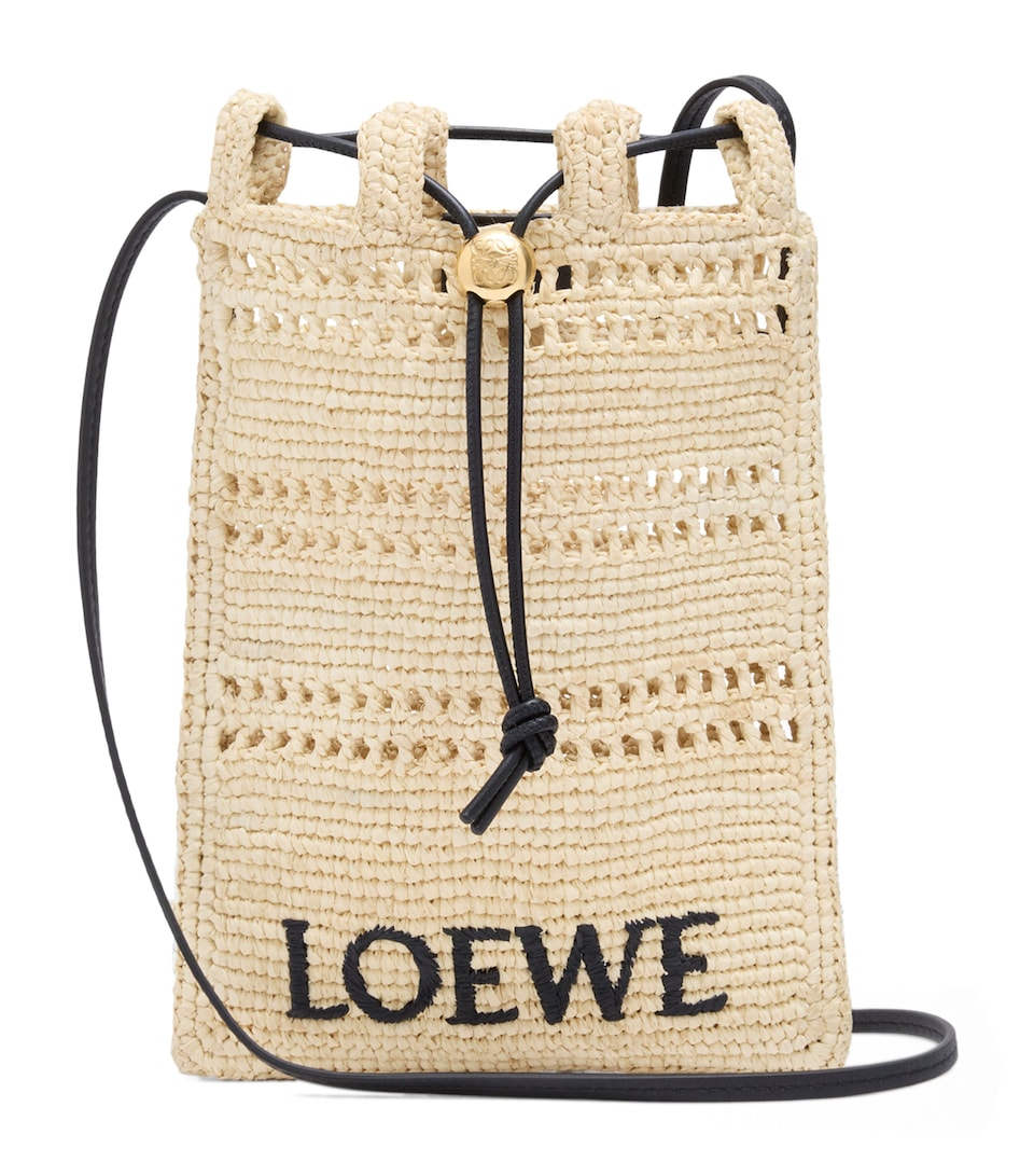 x Paula's Ibiza Raffia Drawstring Pocket Bag