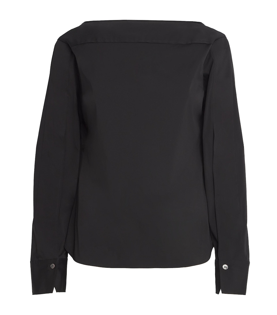 Poplin Boat-Neck Blouse